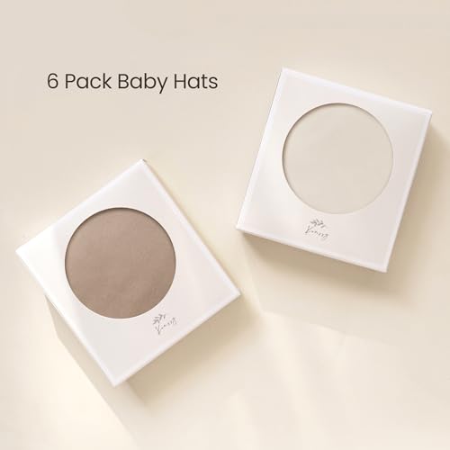Konssy 6-Pack Newborn Knot Beanie Hats for 0–6 Months