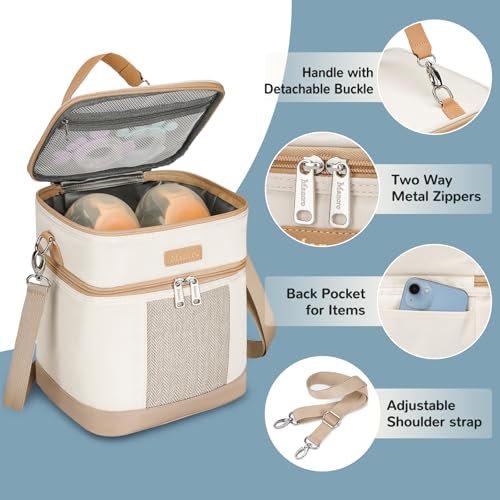 Mancro Insulated Breast Milk Cooler Bag with Ice Pack