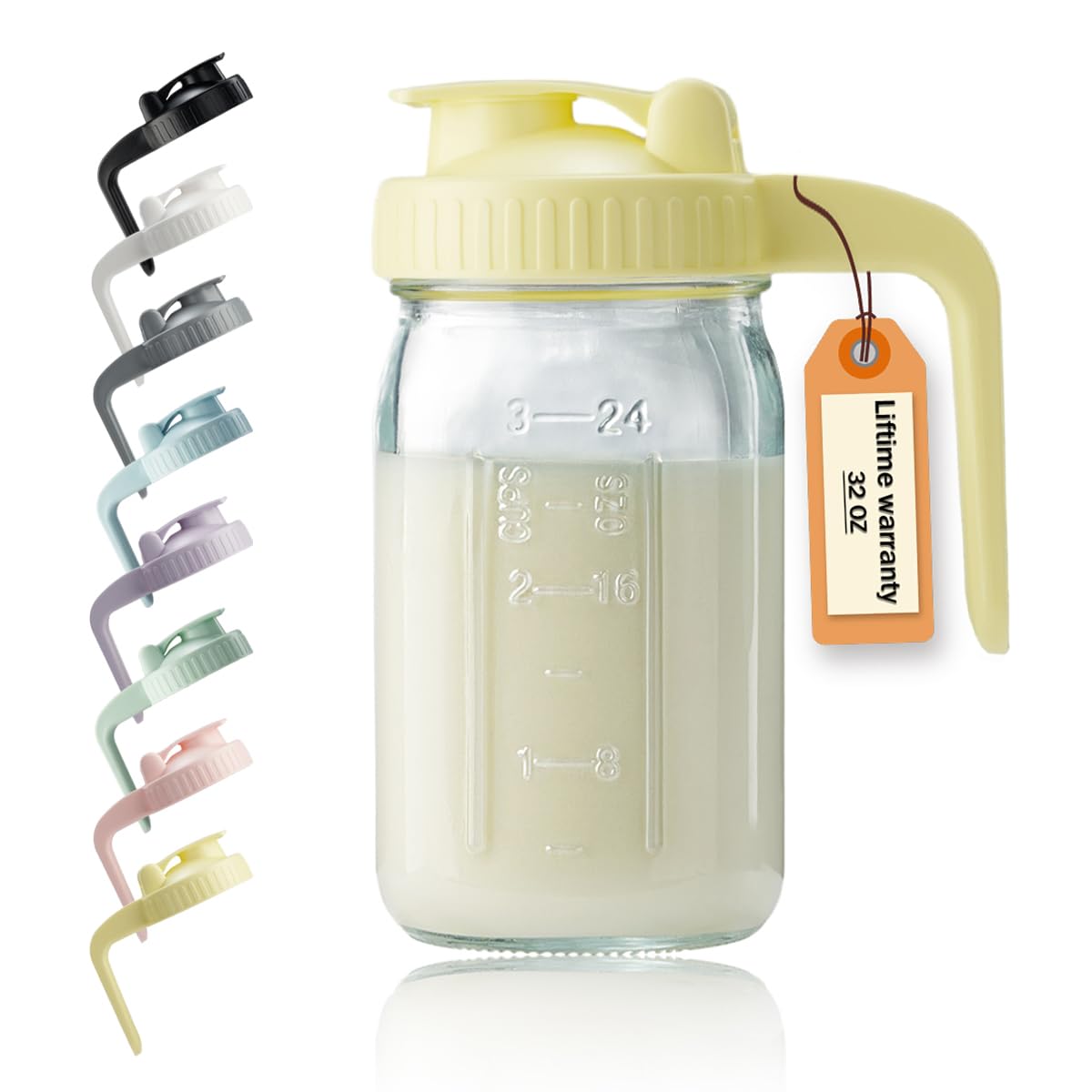 32 oz Glass Breast Milk Pitcher with Leakproof Lid