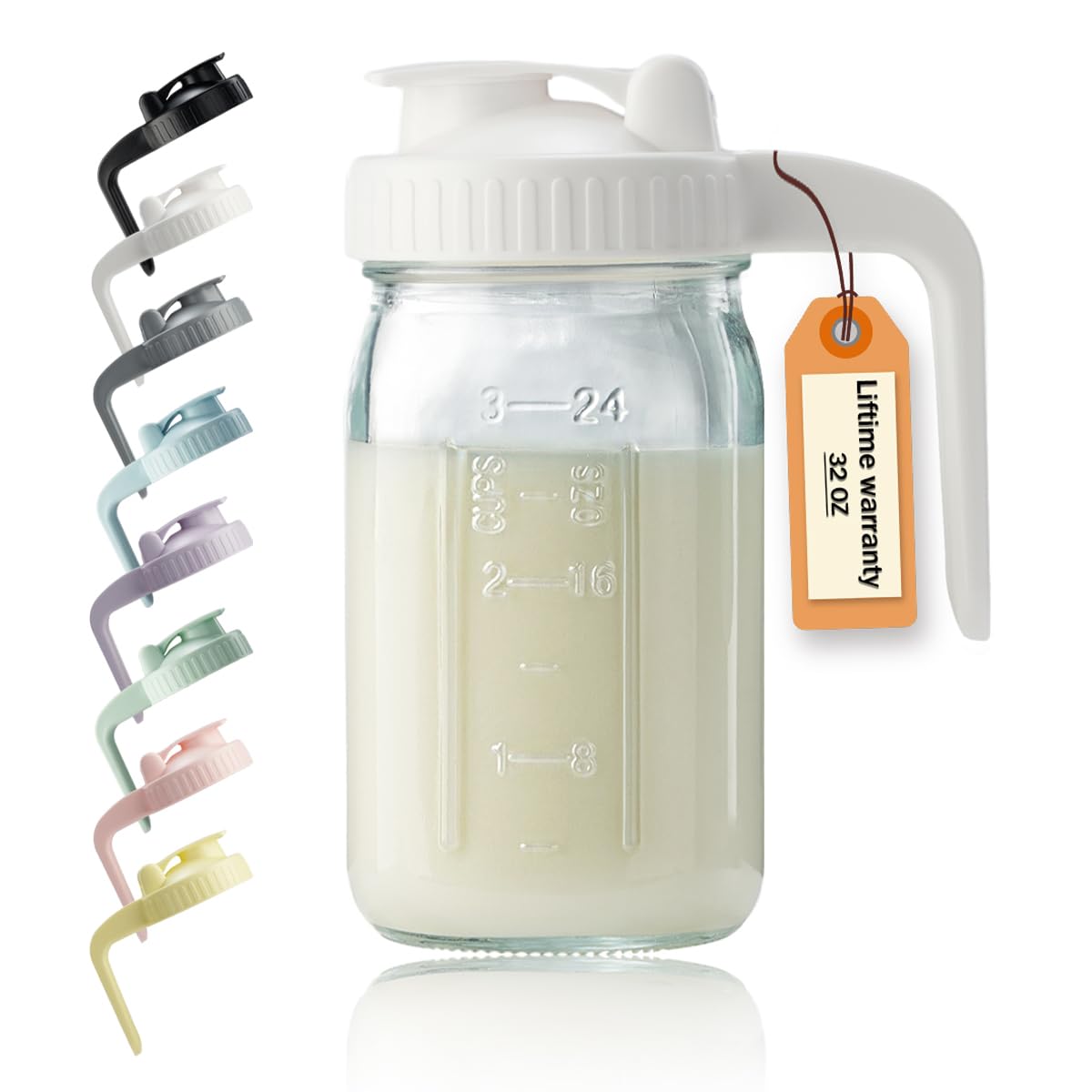 32 oz Glass Breast Milk Pitcher with Leakproof Lid