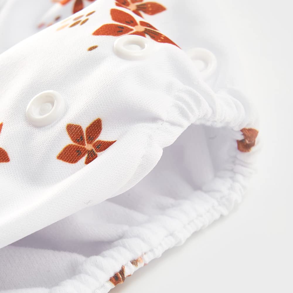 4-Pack Reusable Cloth Baby Diapers with Adjustable Snaps