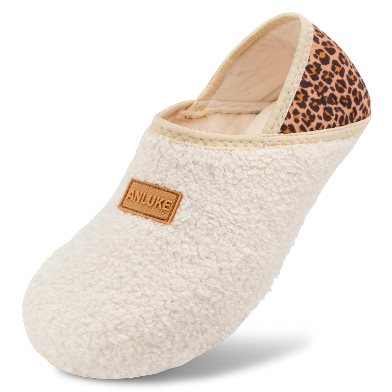 ANLUKE Slipper for Women Men Slipper Socks Fuzzy House Shoes Rubber Sole Slip On Soft-Lightweight Non Slip Indoor/Outdoor