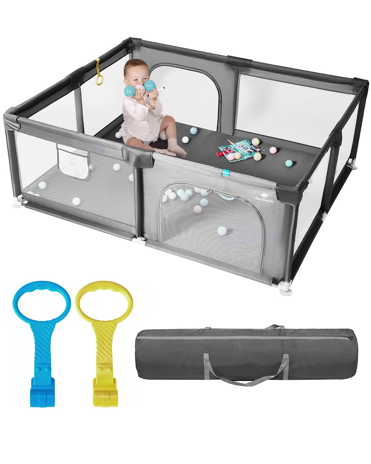 Dearlomum Extra-Large Baby Playpen with Soft Mesh Fence