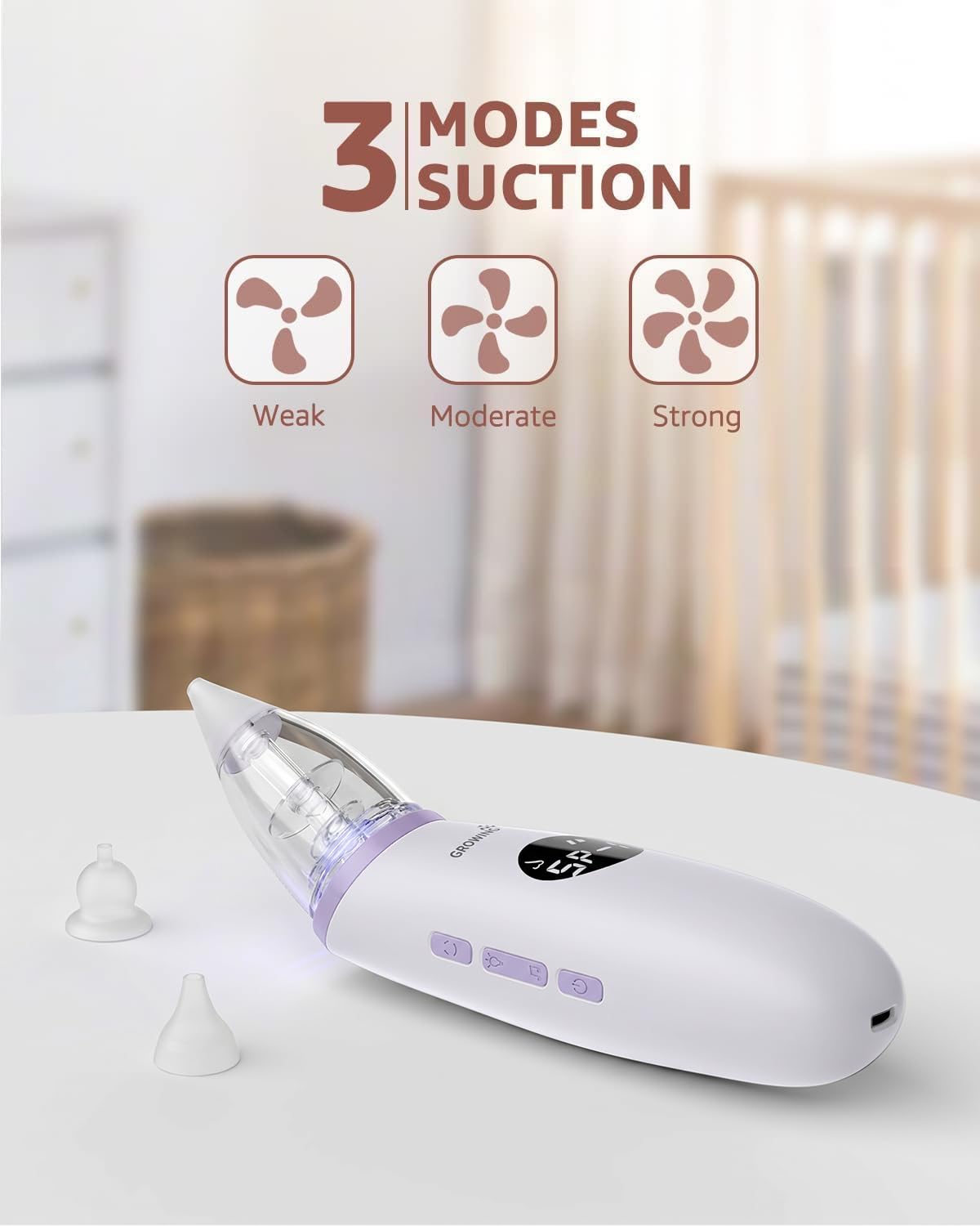 GROWNSY Electric Baby Nasal Aspirator with Music and Light