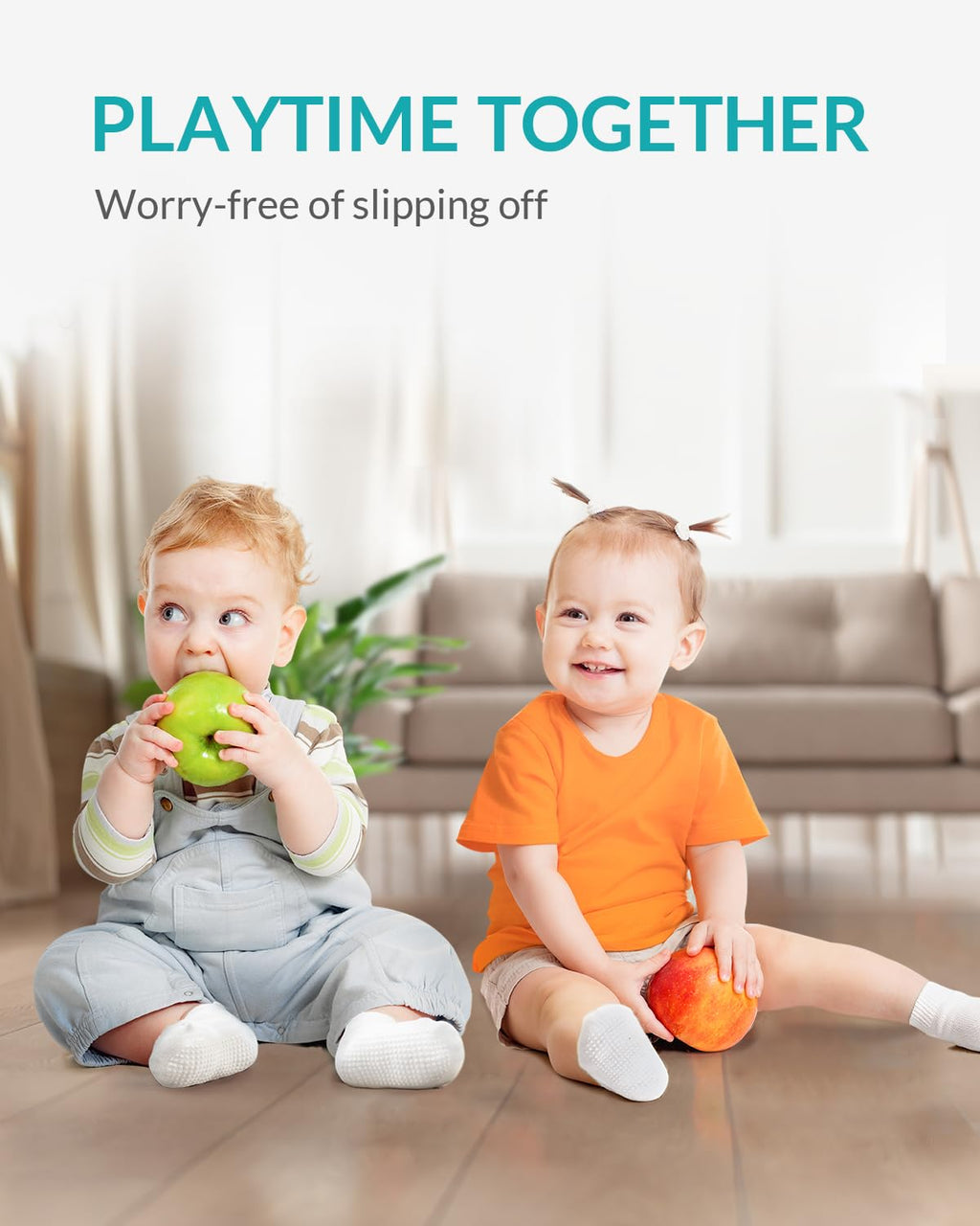 Infinno 9-Pair Non-Slip Grip Socks for Babies & Kids