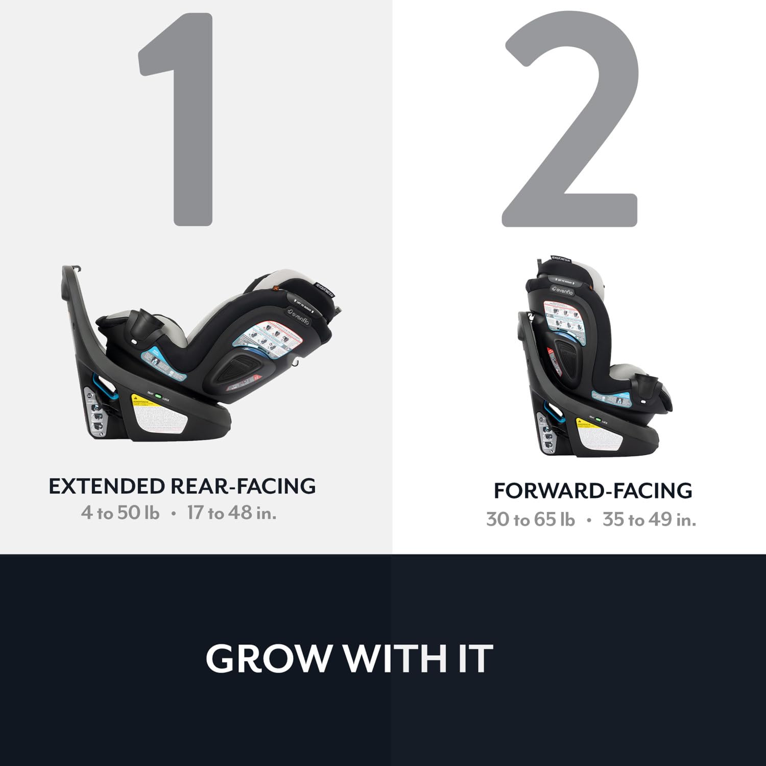 Evenflo Revolve360 Slim 2-in-1 Rotating Car Seat for Baby
