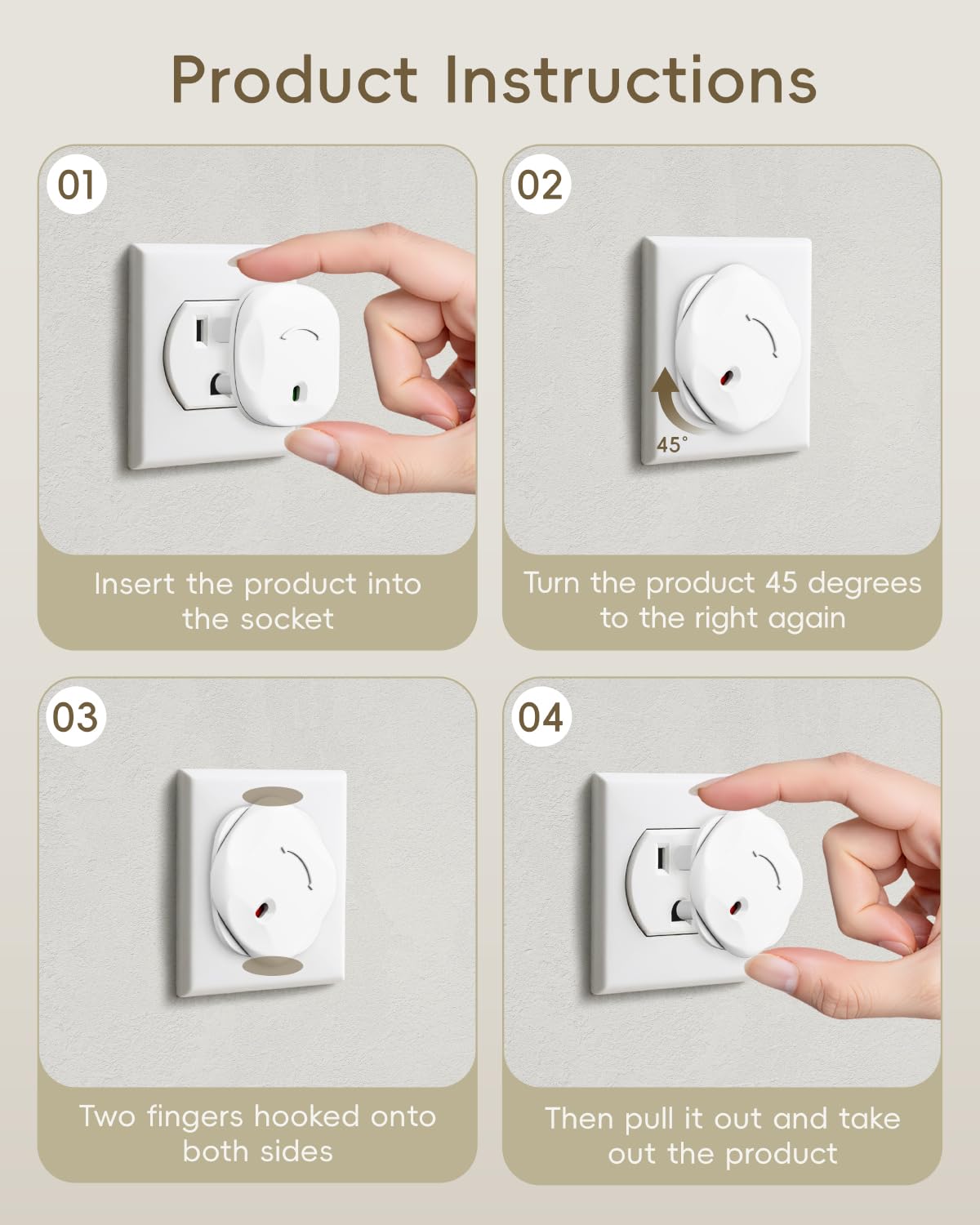 BBsecure Babyproof Electrical Outlet Plug Covers
