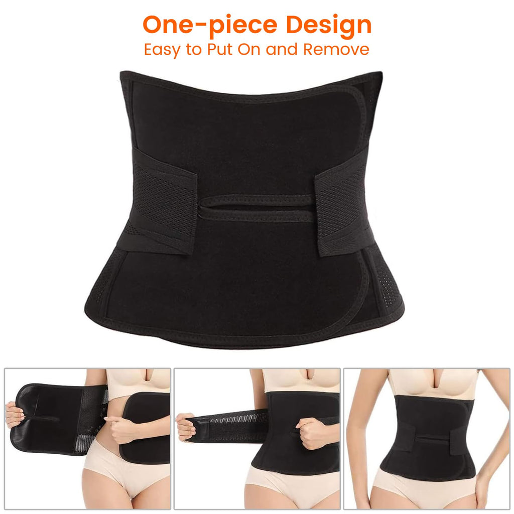 Postpartum Belly Band Support: 2 Adjustable Straps for Abdomen Compression | Helps Relieve Incision & Back Pain After C-Section during Getting Up, Coughing & Breastfeeding
