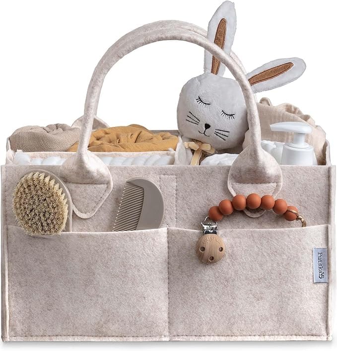 PUTSKA Portable Baby Diaper Caddy Organizer with Compartments