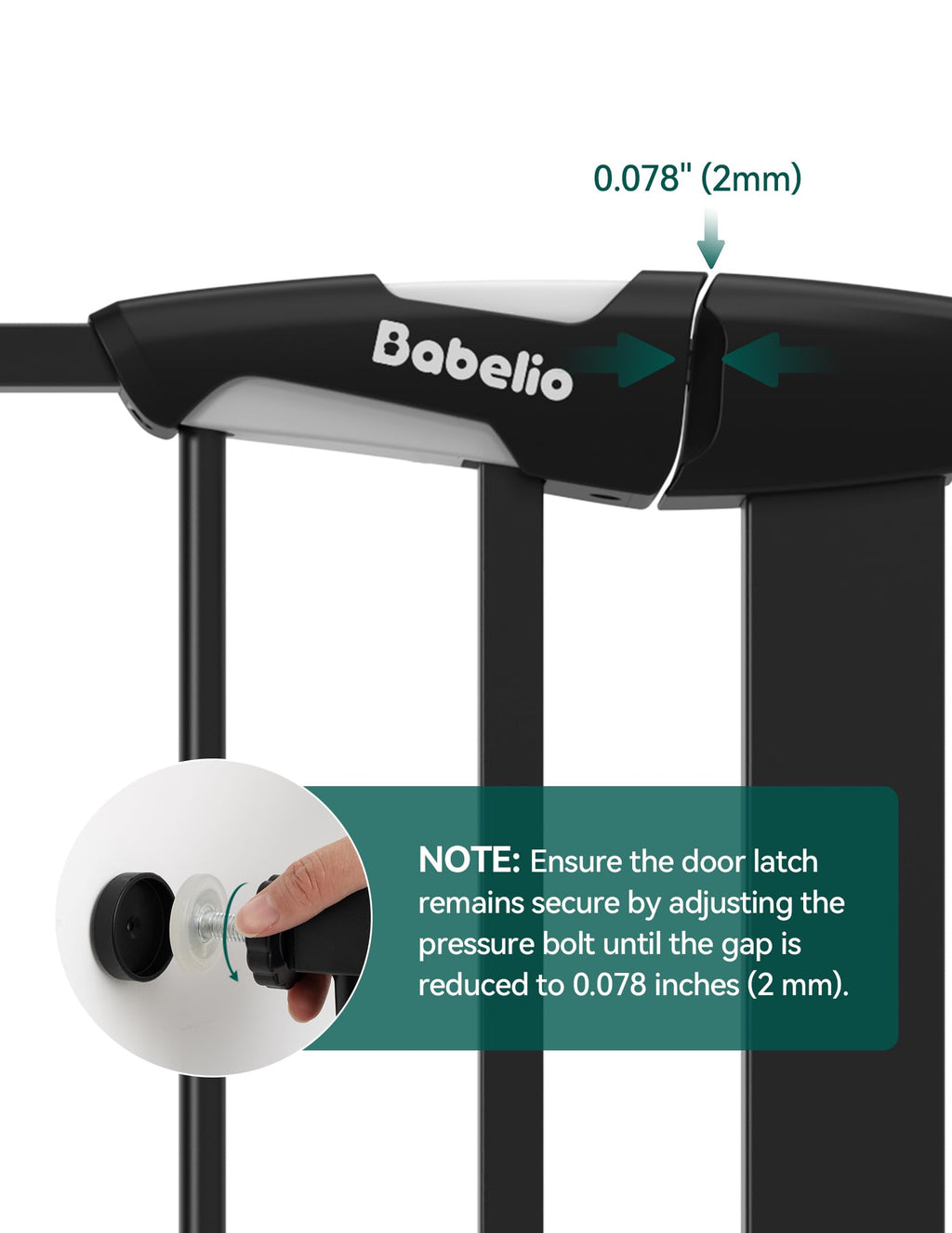 Babelio Auto-Close Baby Gate for Doorways and Stairs