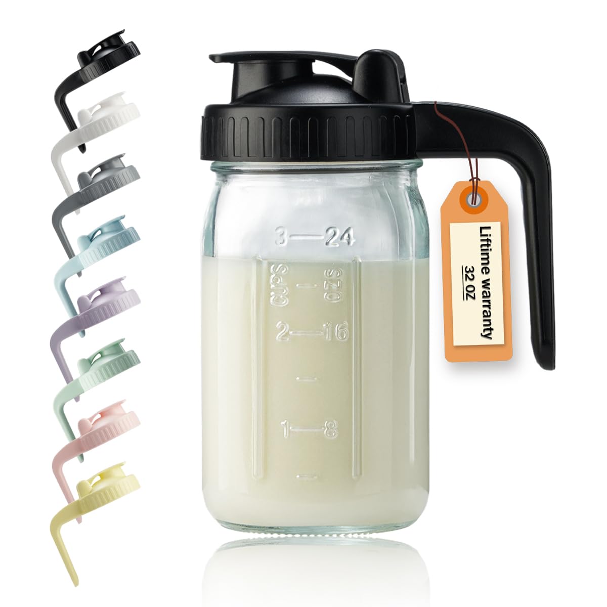 32 oz Glass Breast Milk Pitcher with Leakproof Lid
