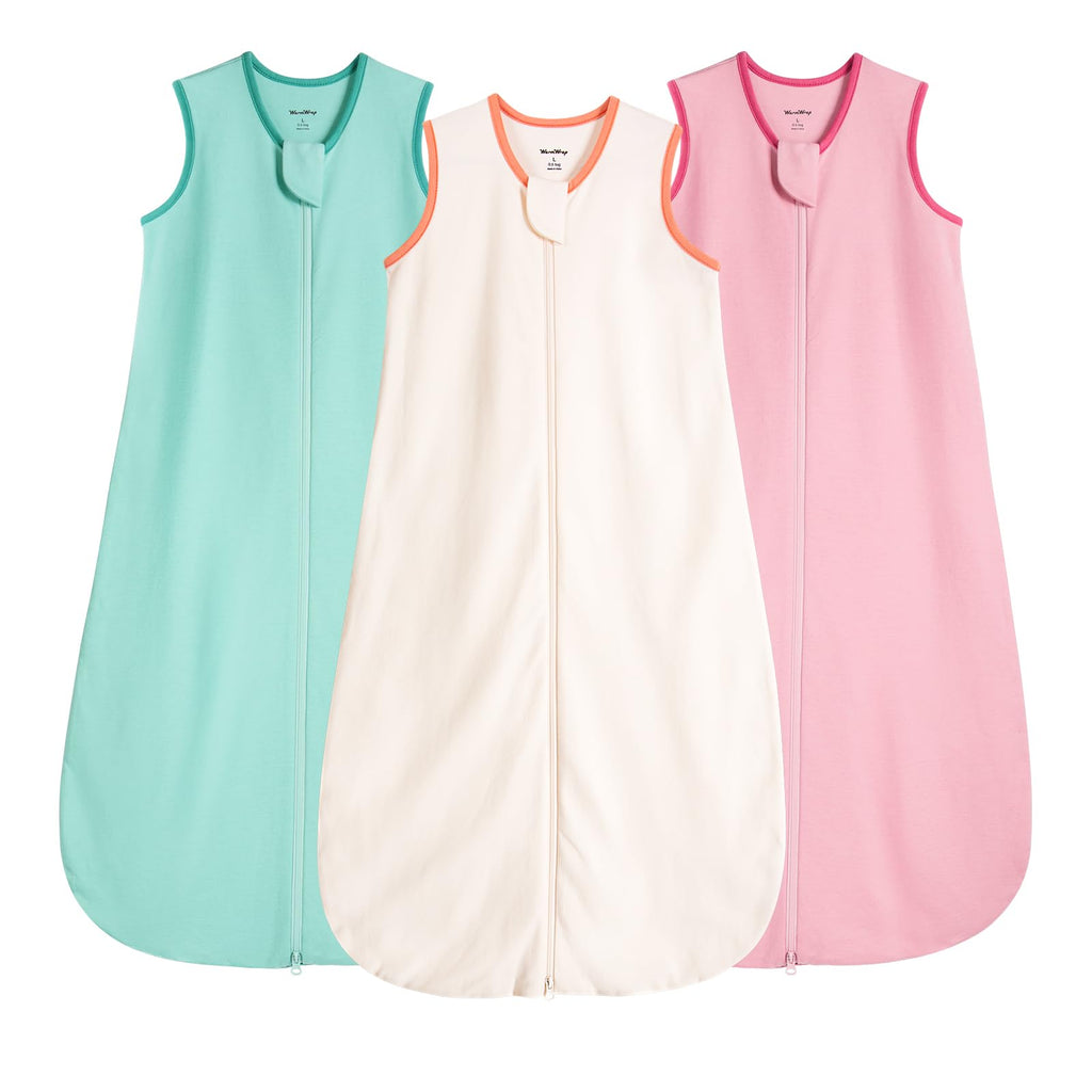 WarmWrap 3-Pack Cotton Baby Sleep Sacks, 0.5 TOG