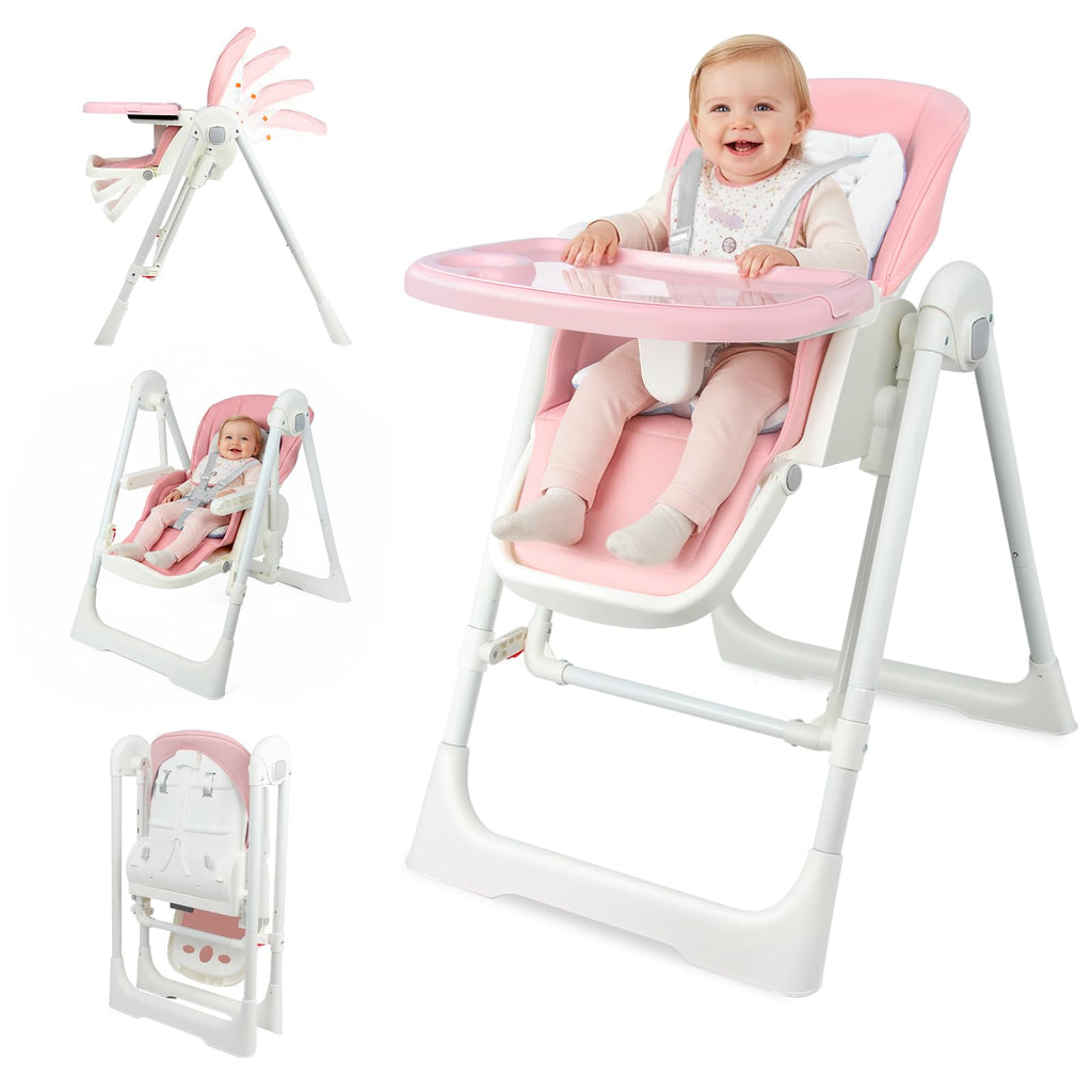 3-in-1 Foldable High Chair and Adjustable Baby Rocker