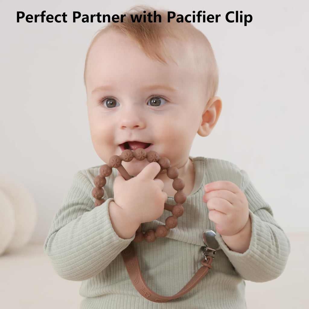 Seposeve 3-Pack Silicone Teething Rings for Babies