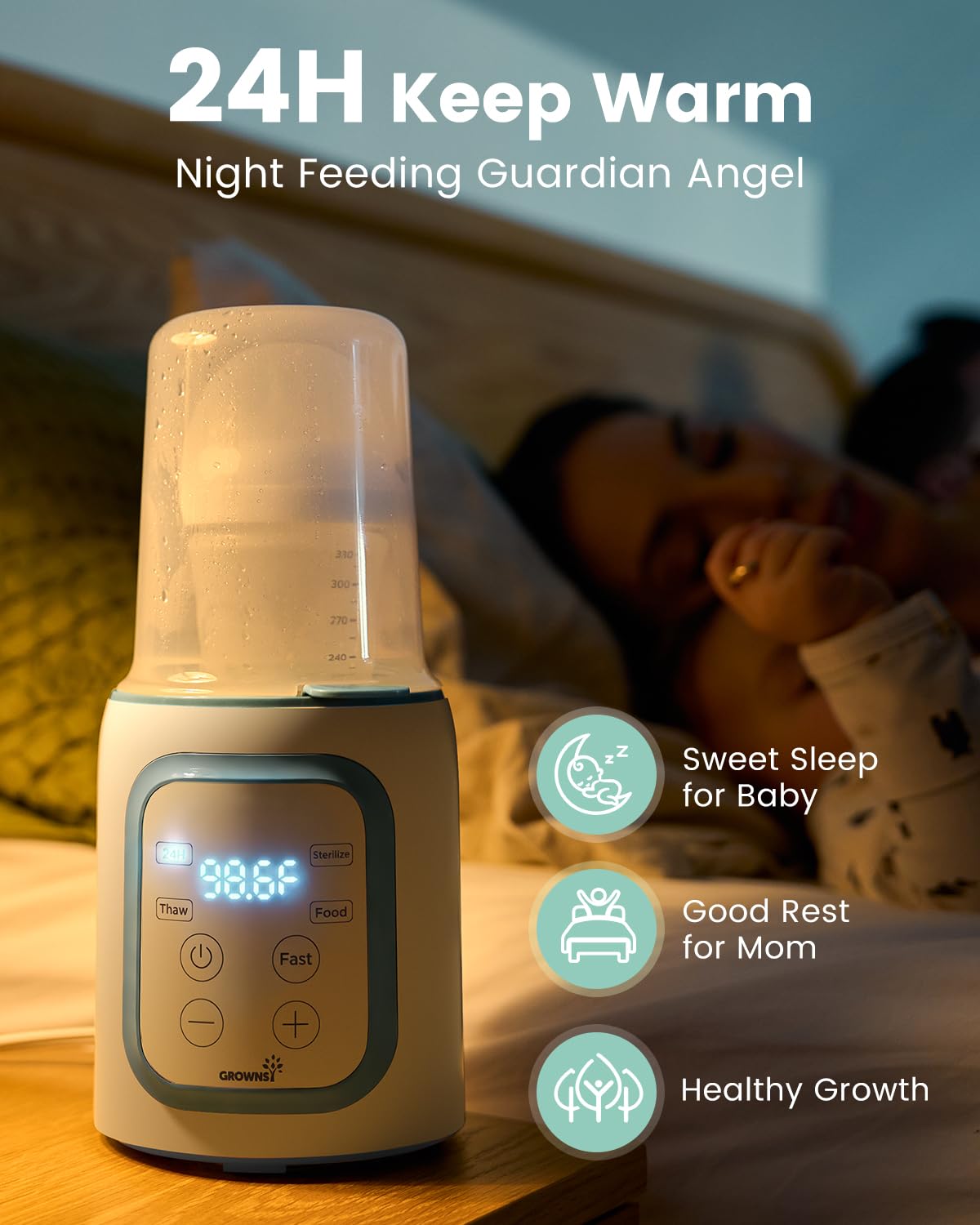 GROWNSY Digital Baby Bottle Warmer for Breast Milk