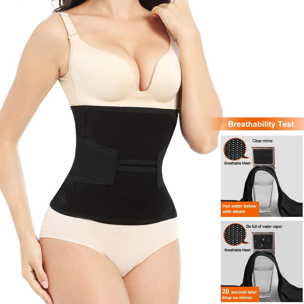Postpartum Belly Band Support: 2 Adjustable Straps for Abdomen Compression | Helps Relieve Incision & Back Pain After C-Section during Getting Up, Coughing & Breastfeeding