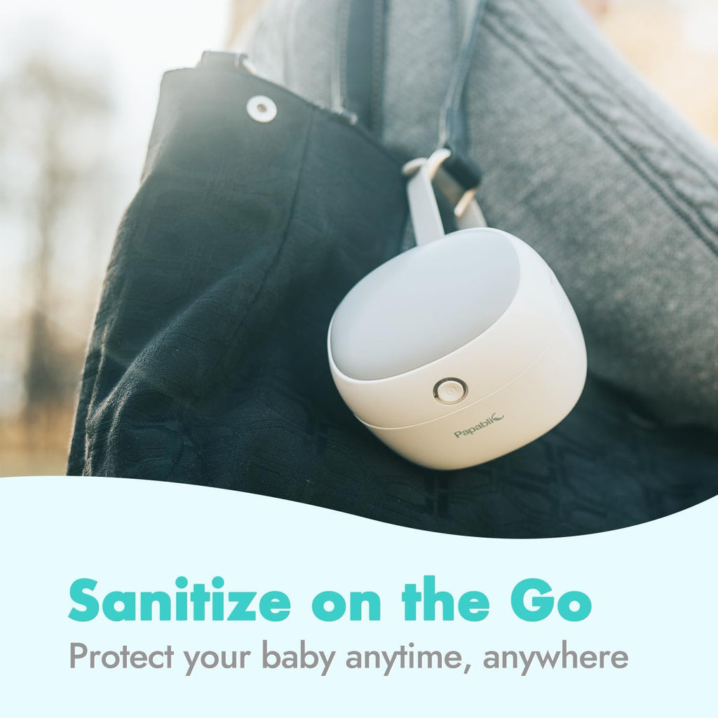 Papablic Portable UV Pacifier Sanitizer Travel Case for Baby Health