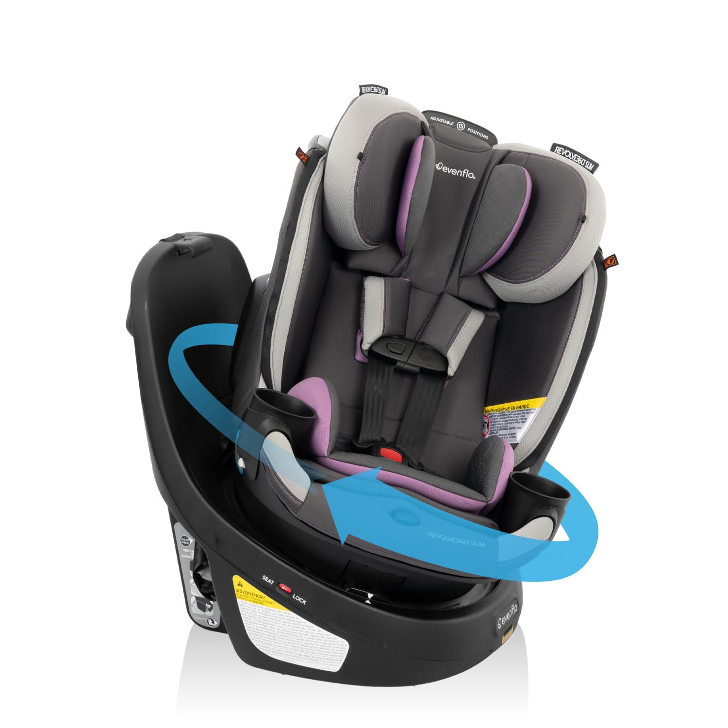Evenflo Revolve360 Slim 2-in-1 Rotating Car Seat for Baby