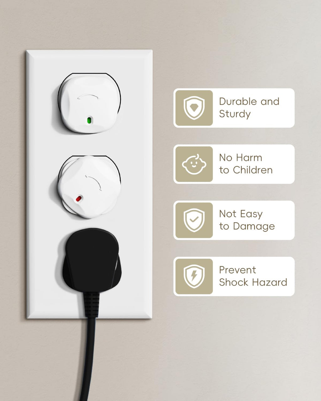 BBsecure Babyproof Electrical Outlet Plug Covers