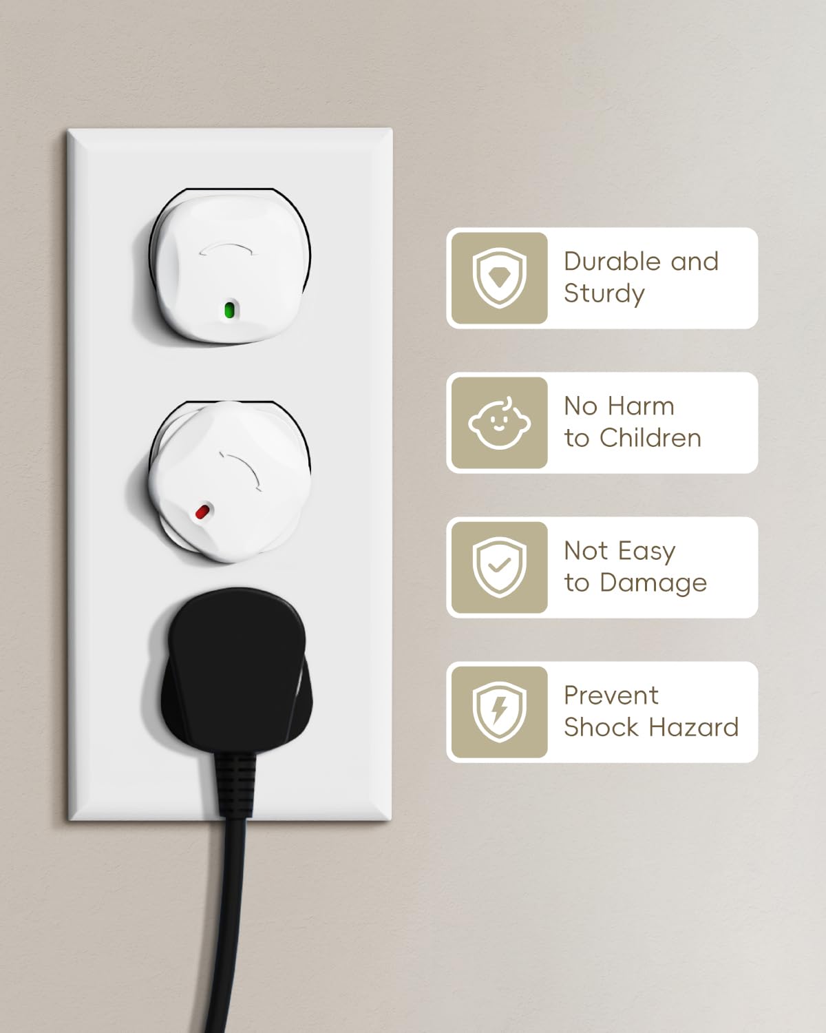 BBsecure Babyproof Electrical Outlet Plug Covers