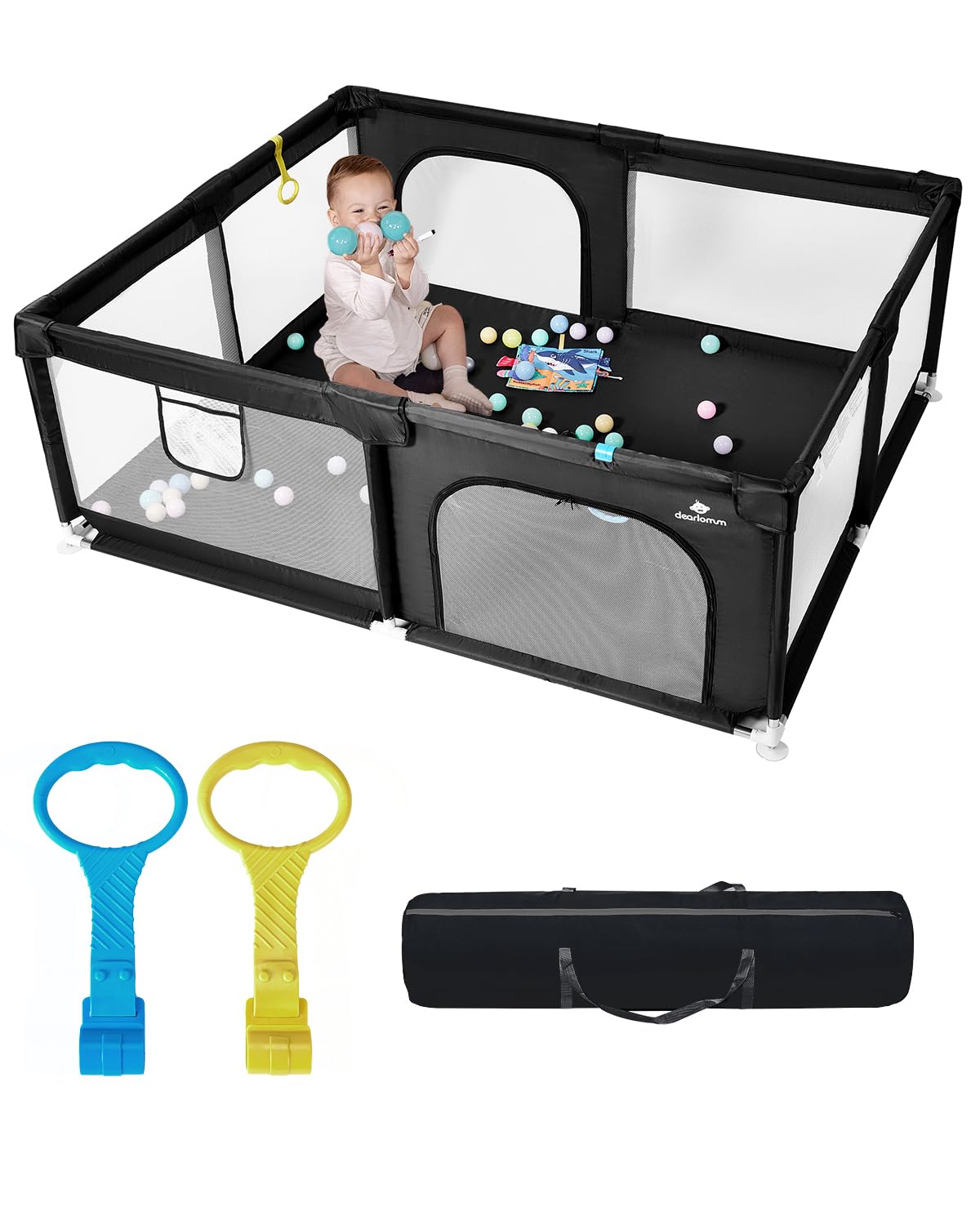 Dearlomum Extra-Large Baby Playpen with Soft Mesh Fence