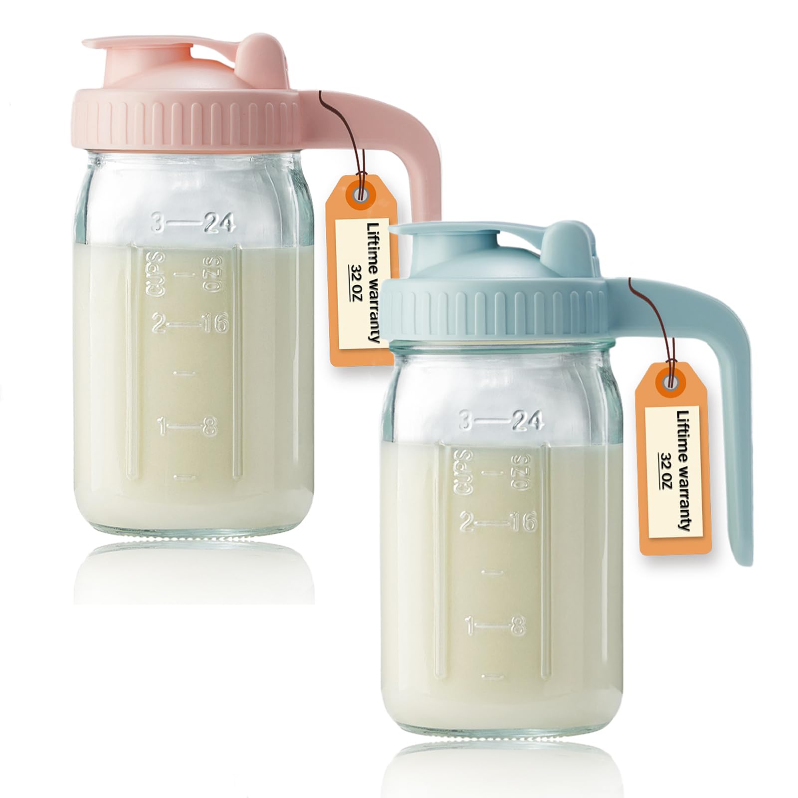 32 oz Glass Breast Milk Pitcher with Leakproof Lid