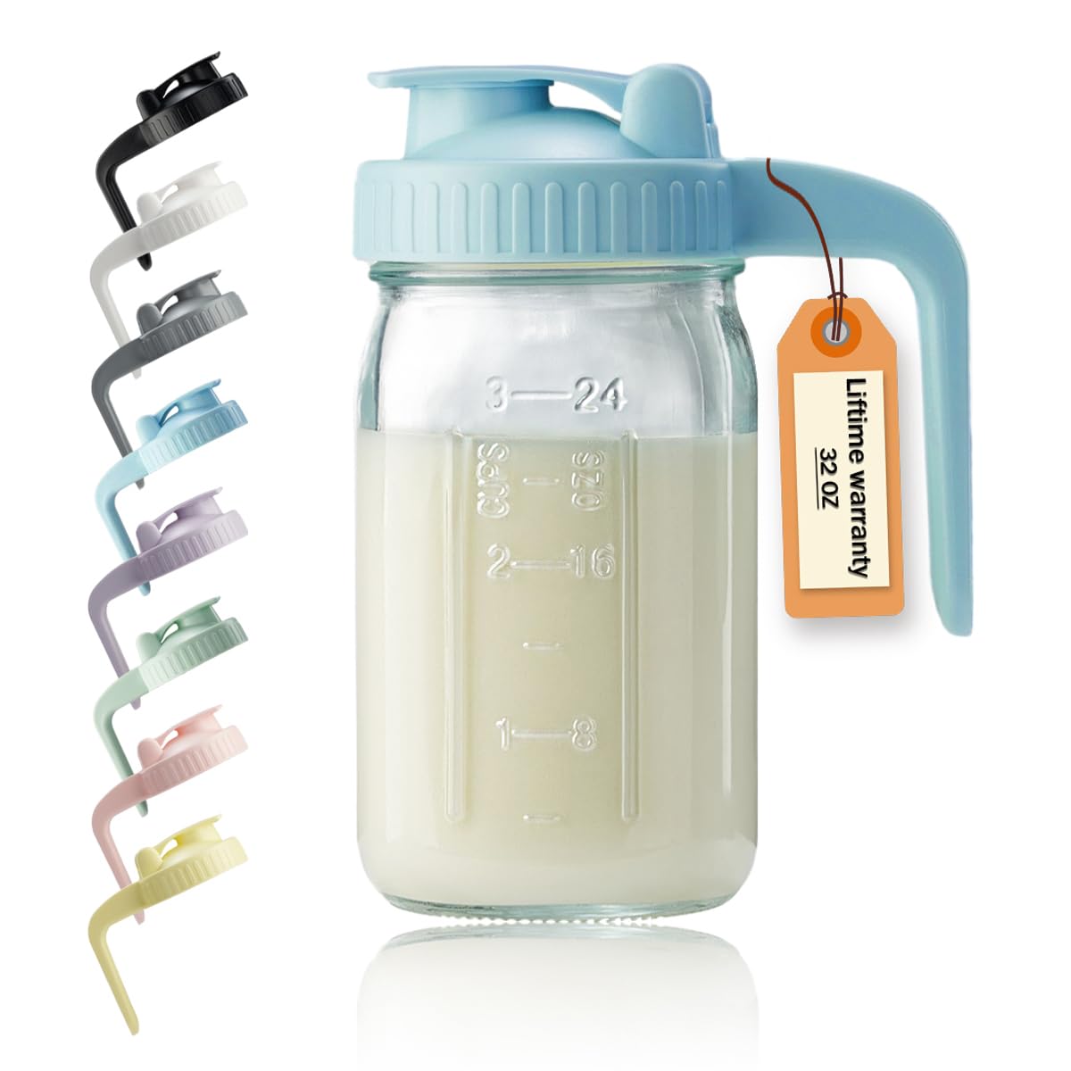 32 oz Glass Breast Milk Pitcher with Leakproof Lid