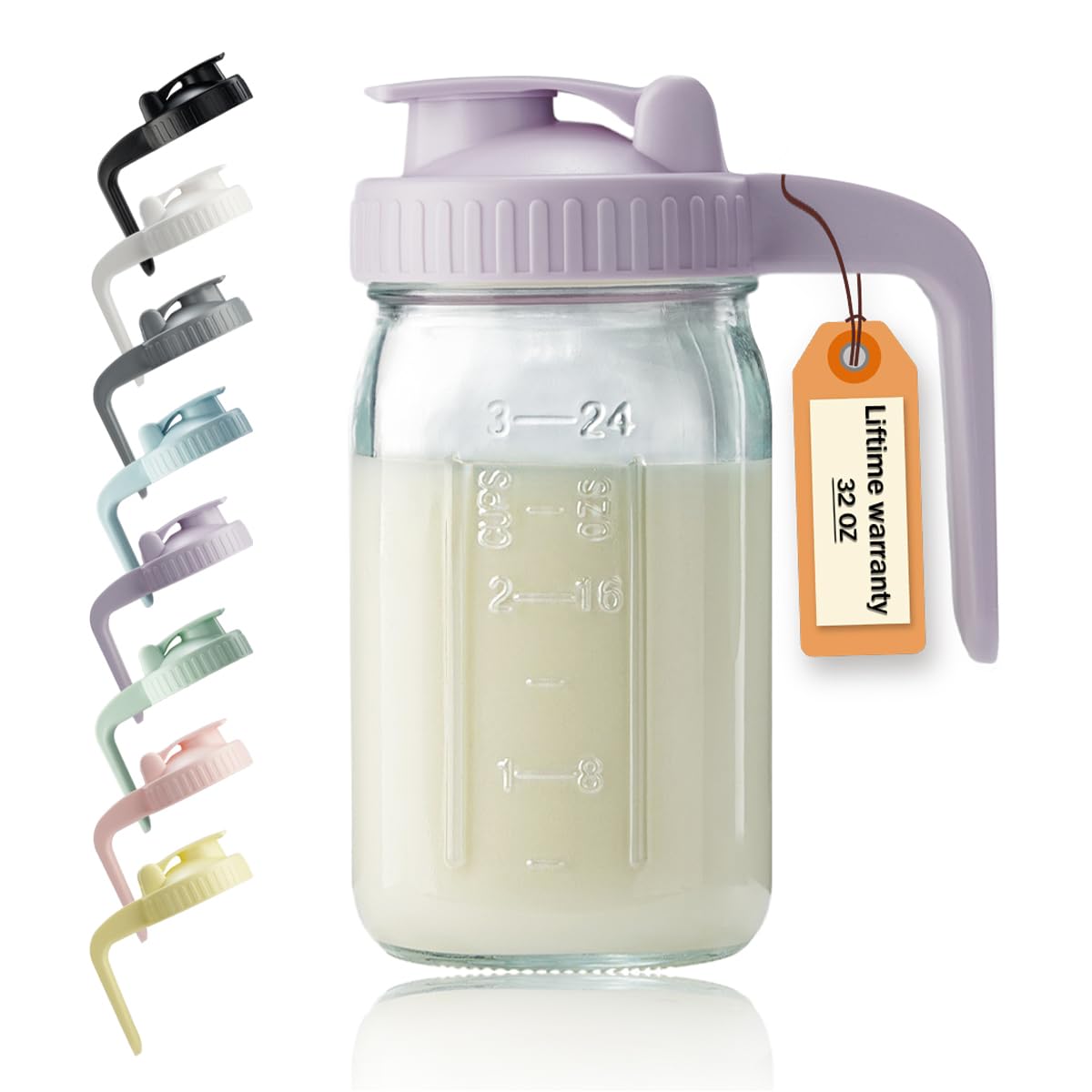 32 oz Glass Breast Milk Pitcher with Leakproof Lid