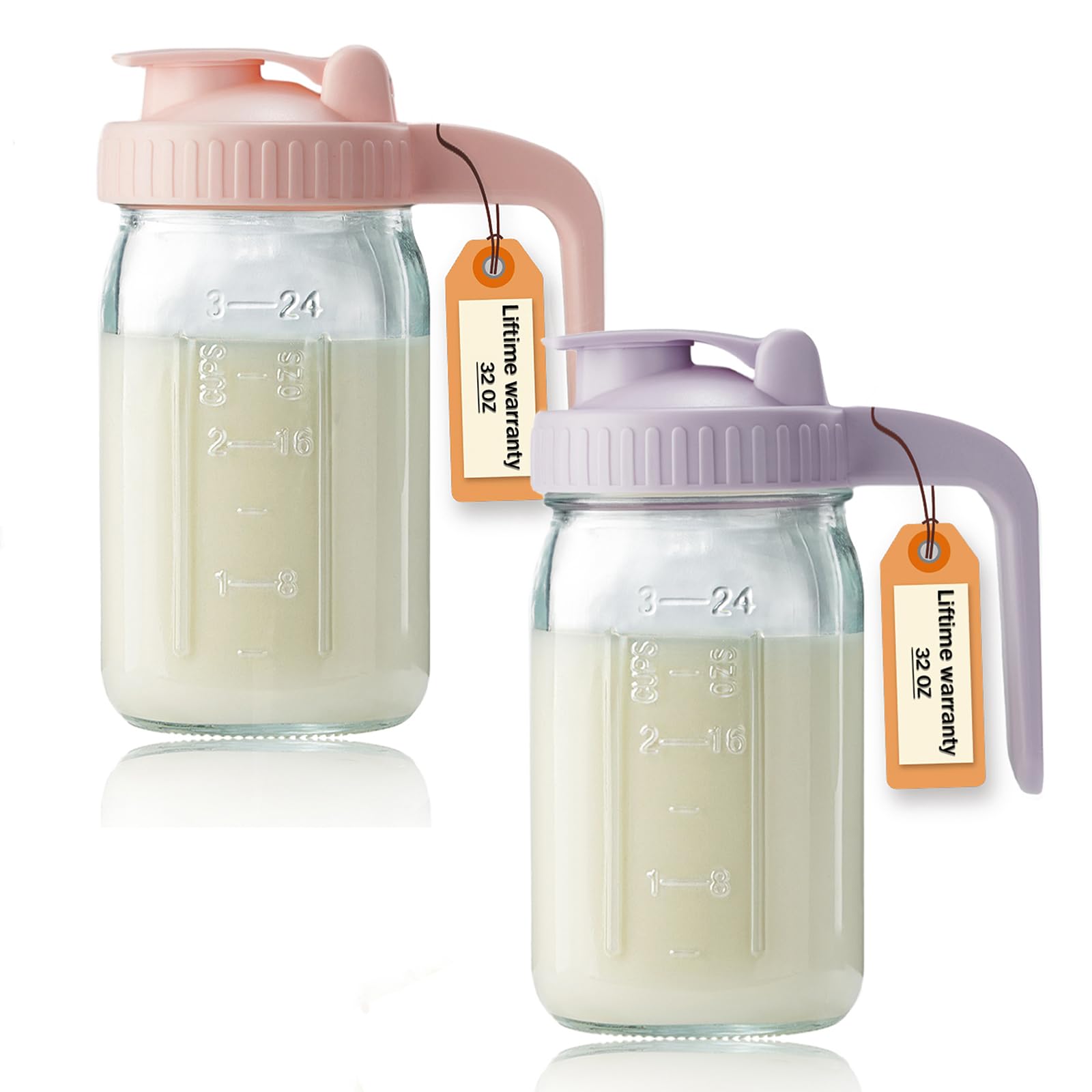 32 oz Glass Breast Milk Pitcher with Leakproof Lid