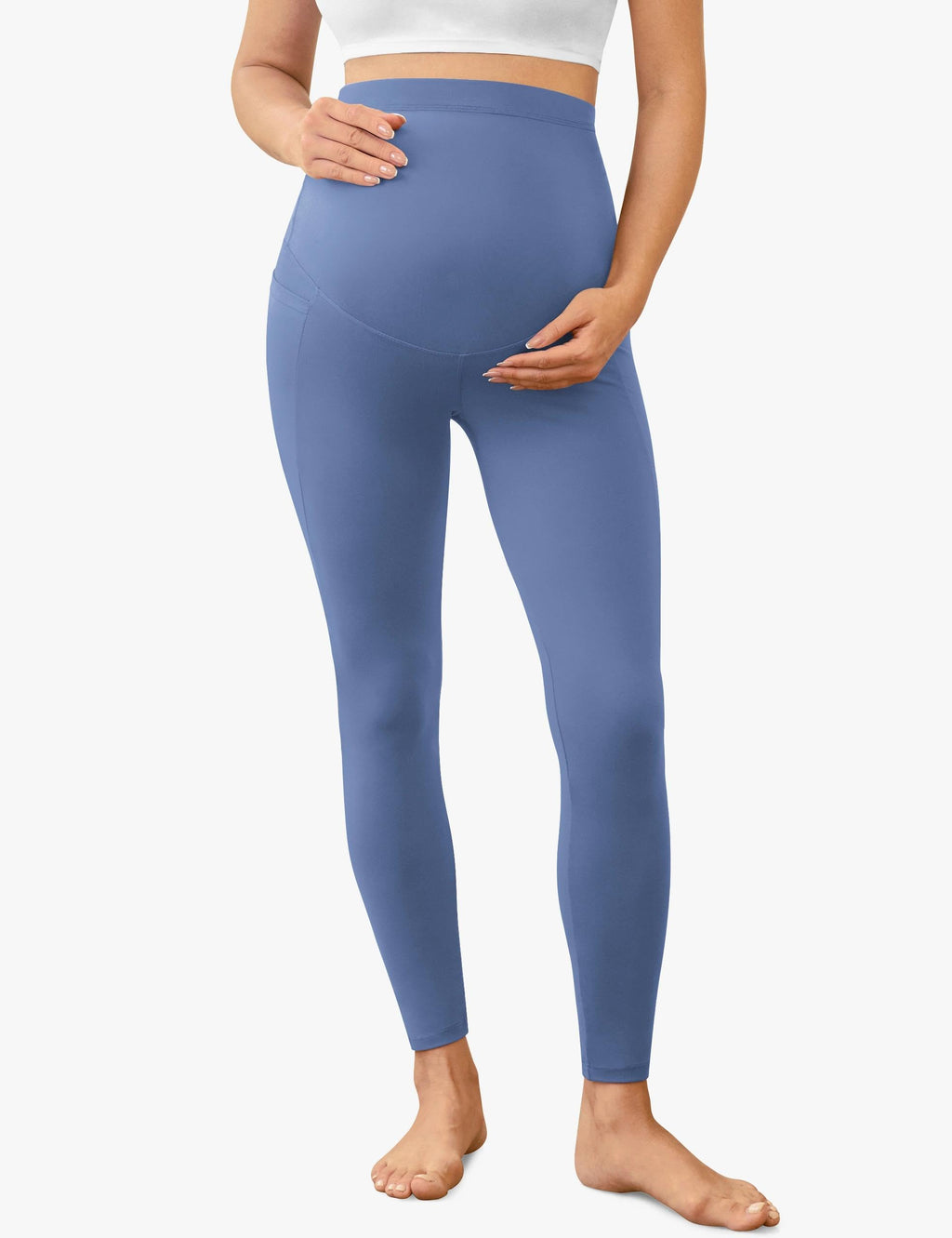 VALANDY Creamlush 2/4 Pack Maternity Leggings with Pockets, Over Belly Buttery Soft Pants for Yoga, Lounge, Daily Wear
