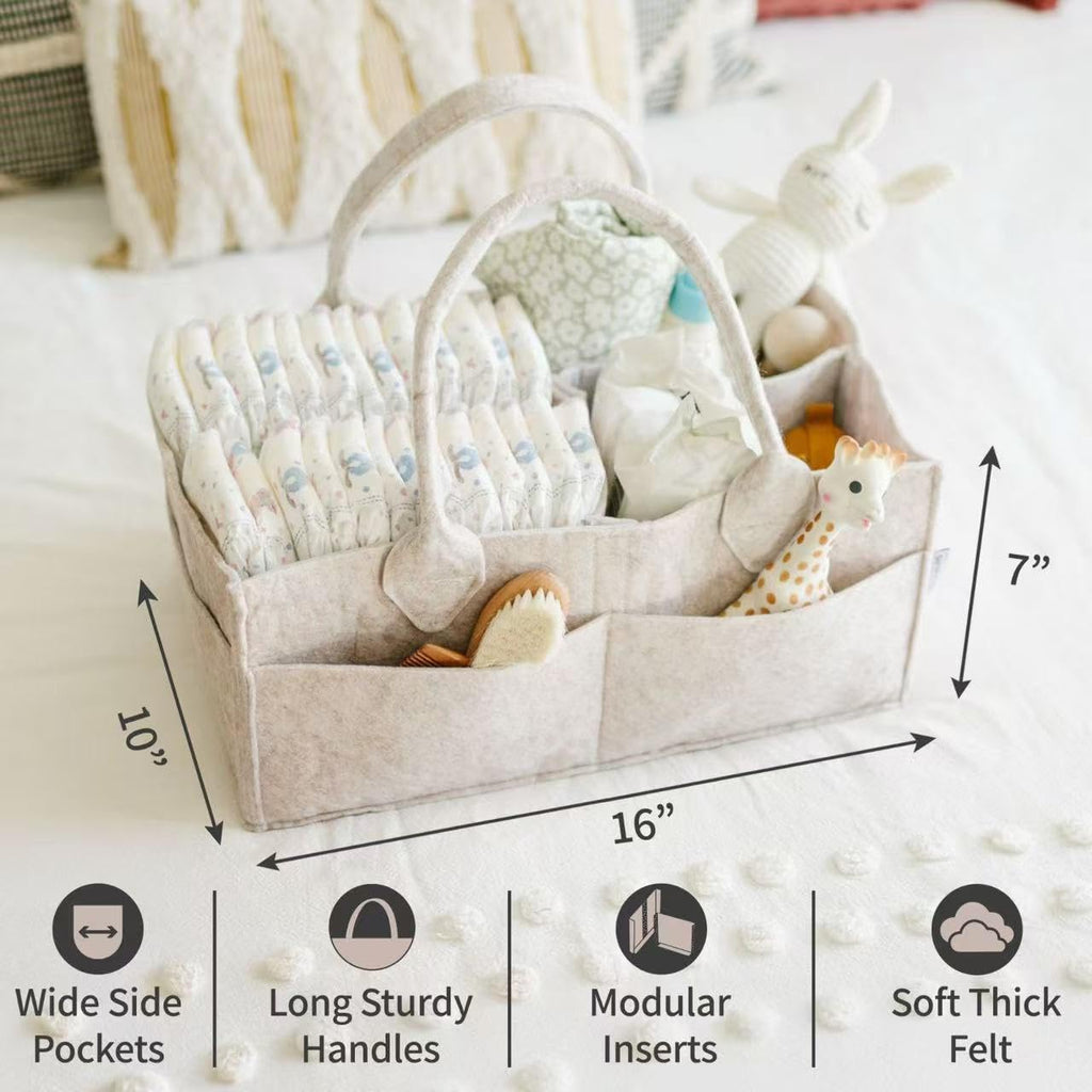 PUTSKA Portable Baby Diaper Caddy Organizer with Compartments