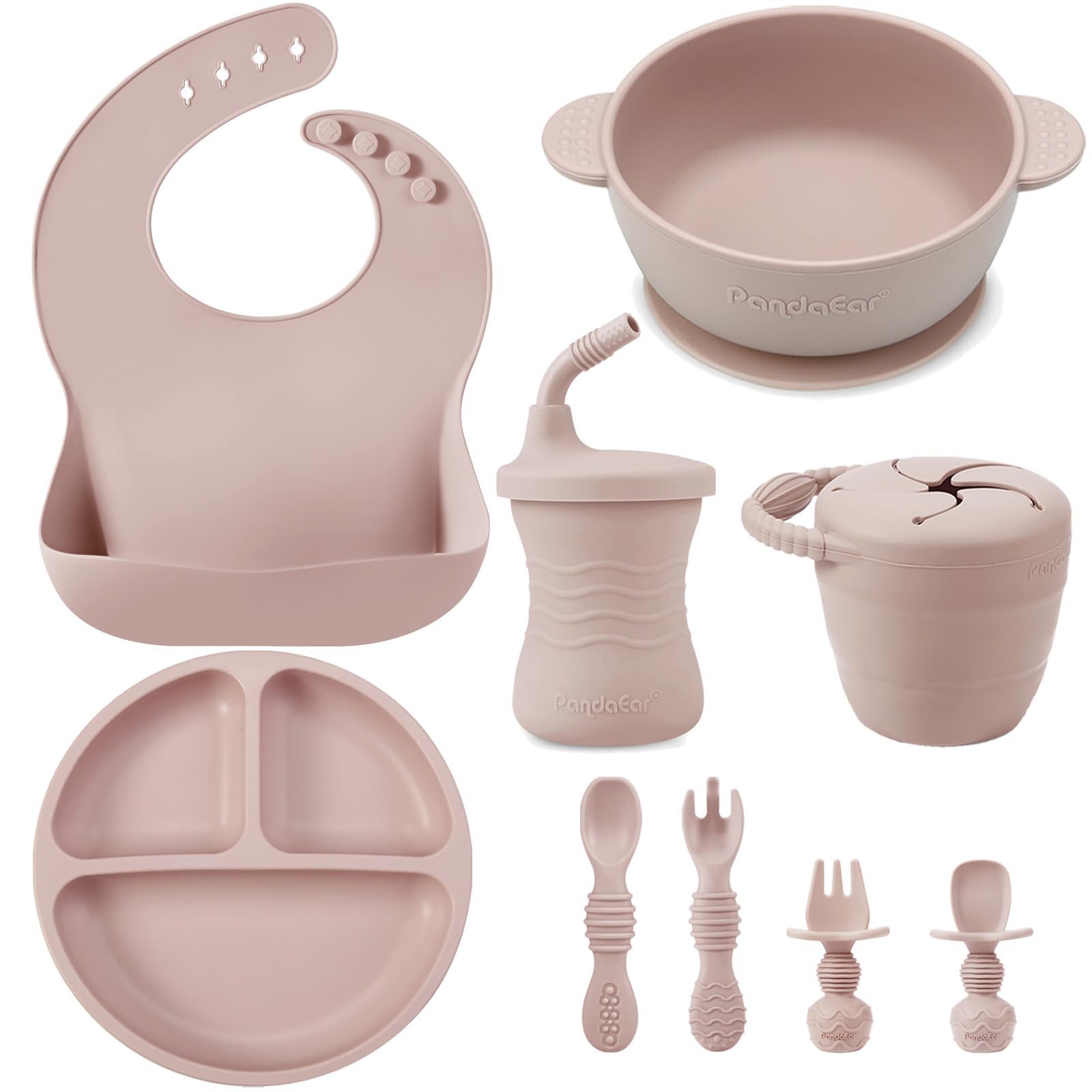 PandaEar 9-Piece Silicone Baby-Led Weaning Feeding Set
