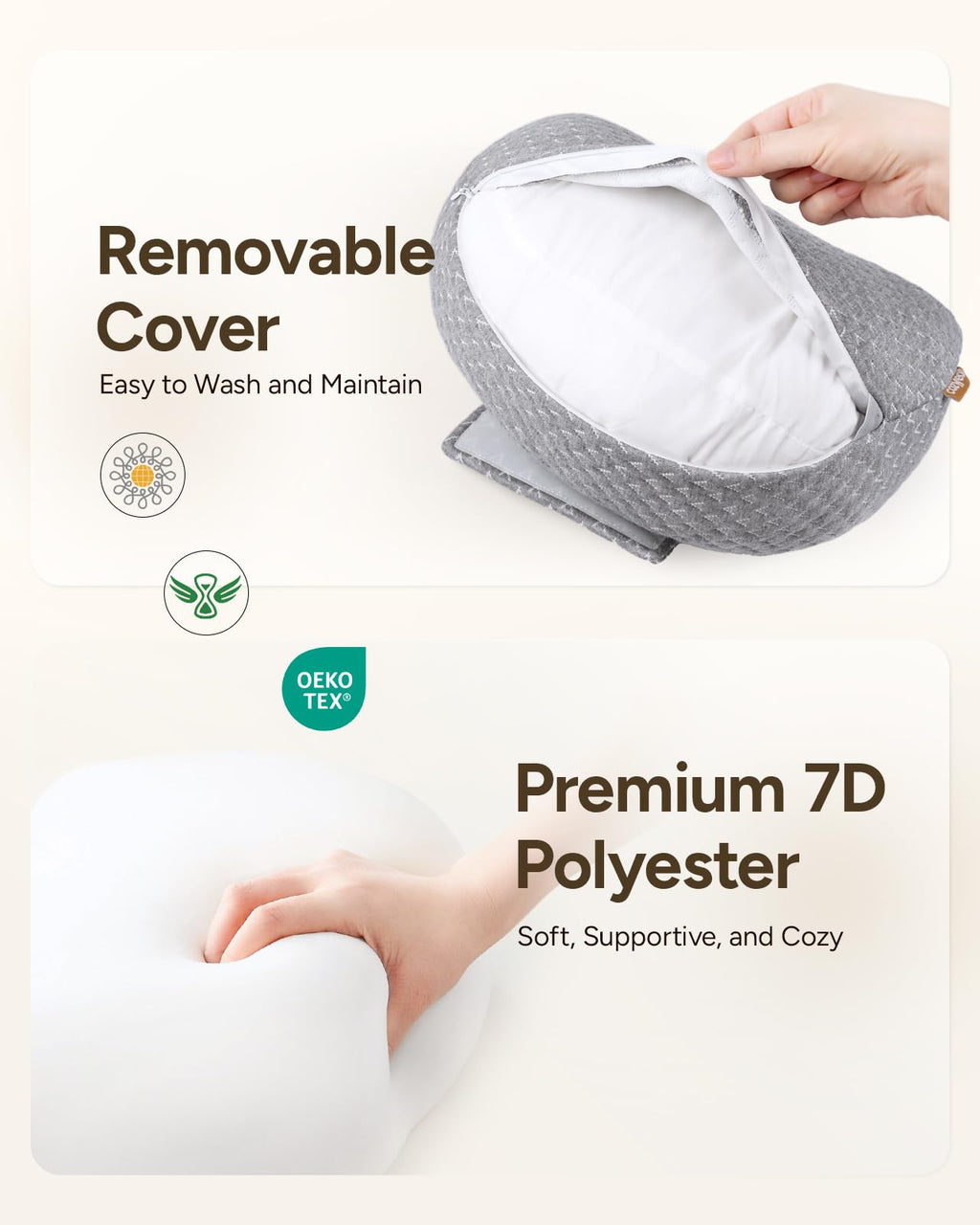 cozyyeah Pregnancy Wedge Pillow for Sleeping, Adjustable Maternity Pillow for Side Sleepers