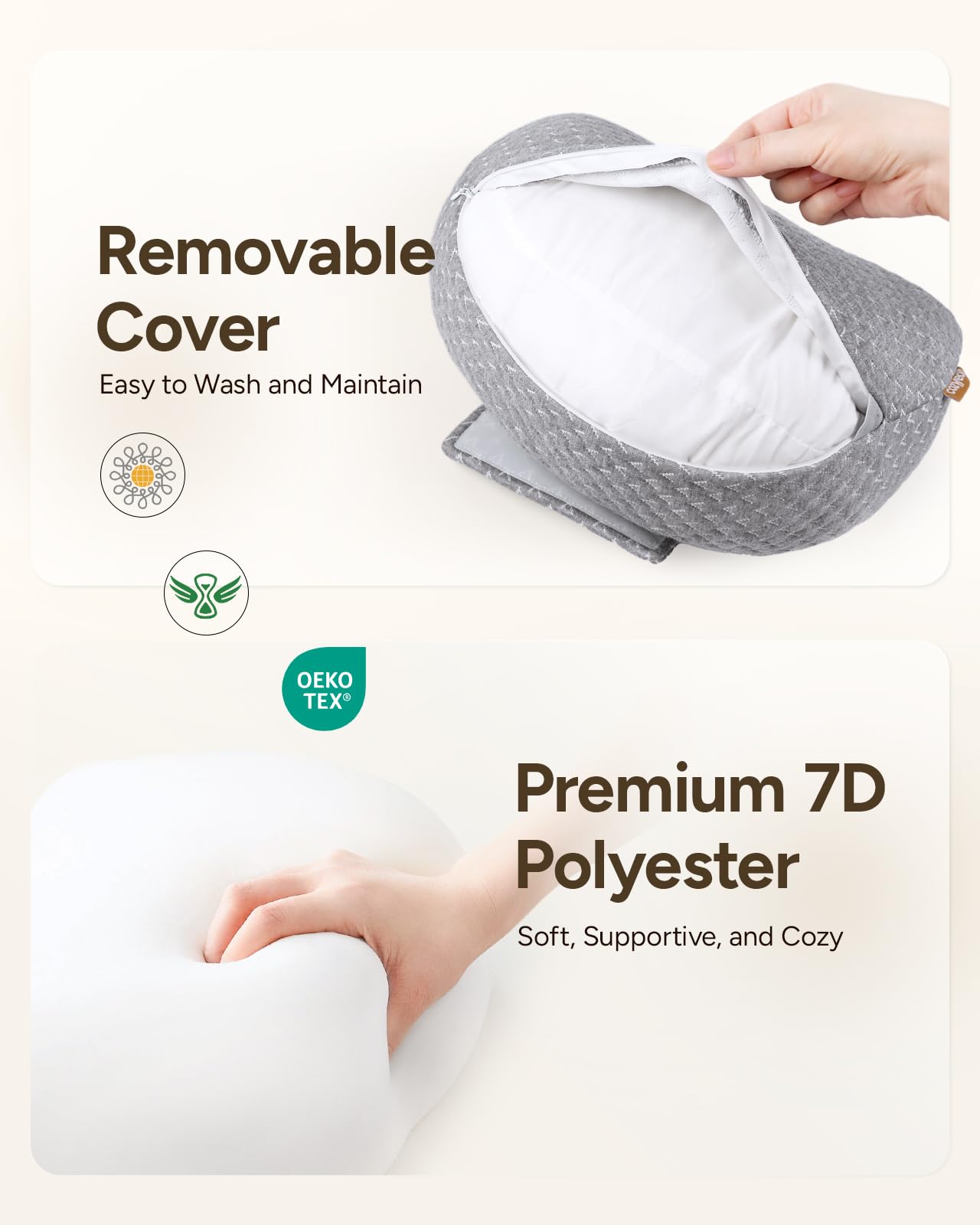 cozyyeah Pregnancy Wedge Pillow for Sleeping, Adjustable Maternity Pillow for Side Sleepers
