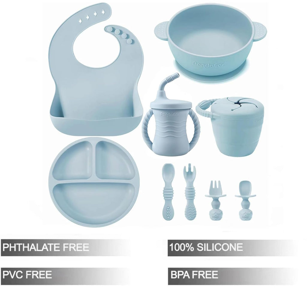 PandaEar 9-Piece Silicone Baby-Led Weaning Feeding Set