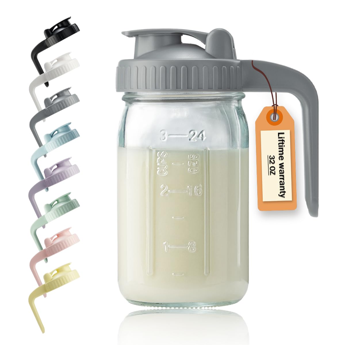 32 oz Glass Breast Milk Pitcher with Leakproof Lid