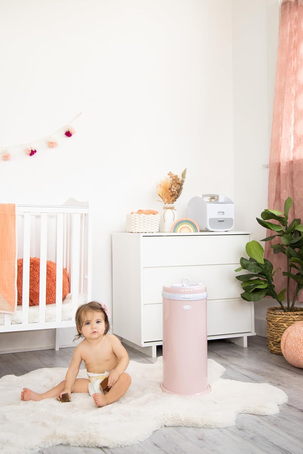 Ubbi Steel Odor-Locking Diaper Pail with Standard Bags