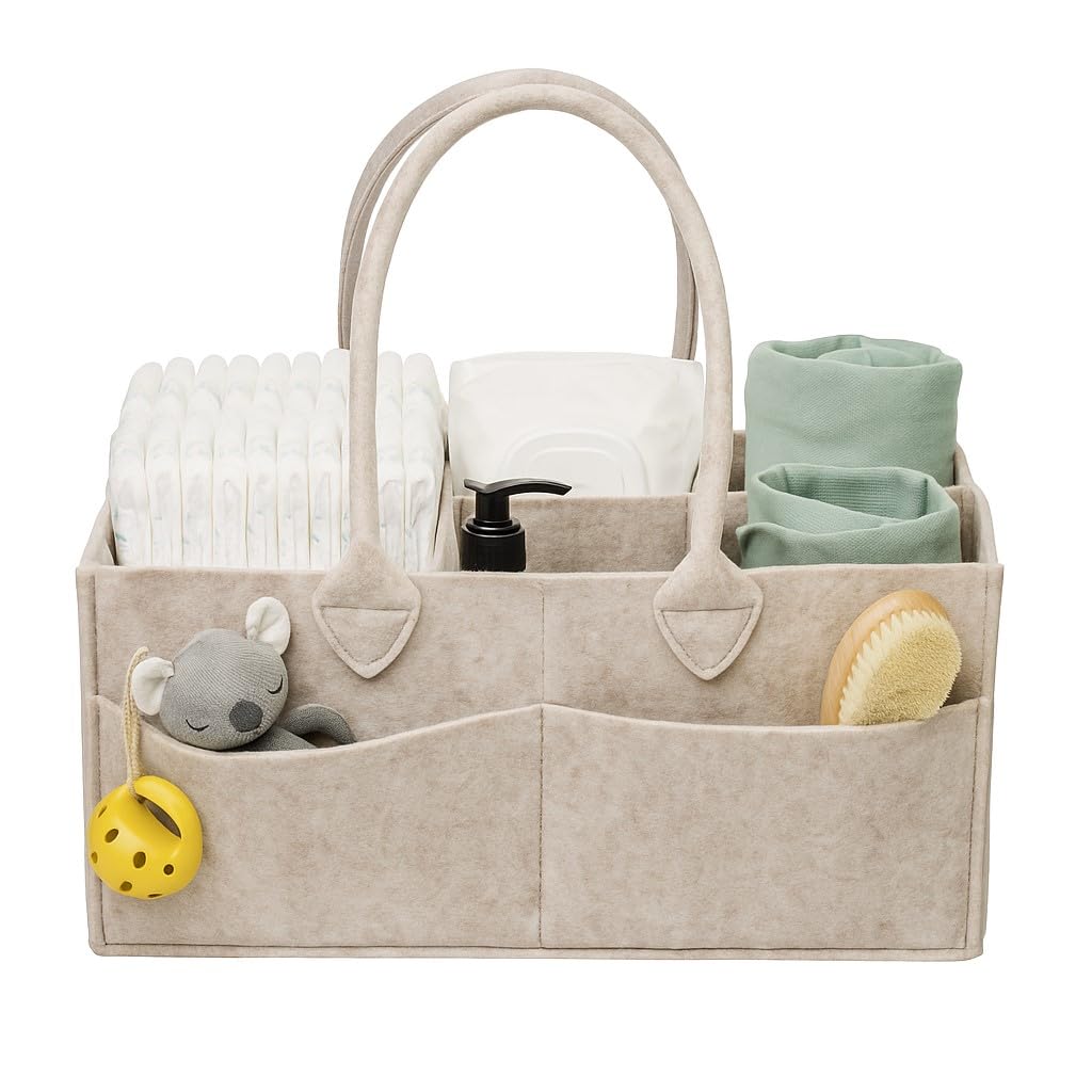 PUTSKA Portable Baby Diaper Caddy Organizer with Compartments