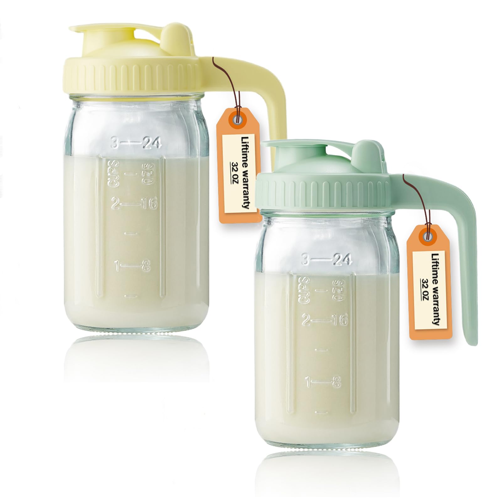 32 oz Glass Breast Milk Pitcher with Leakproof Lid