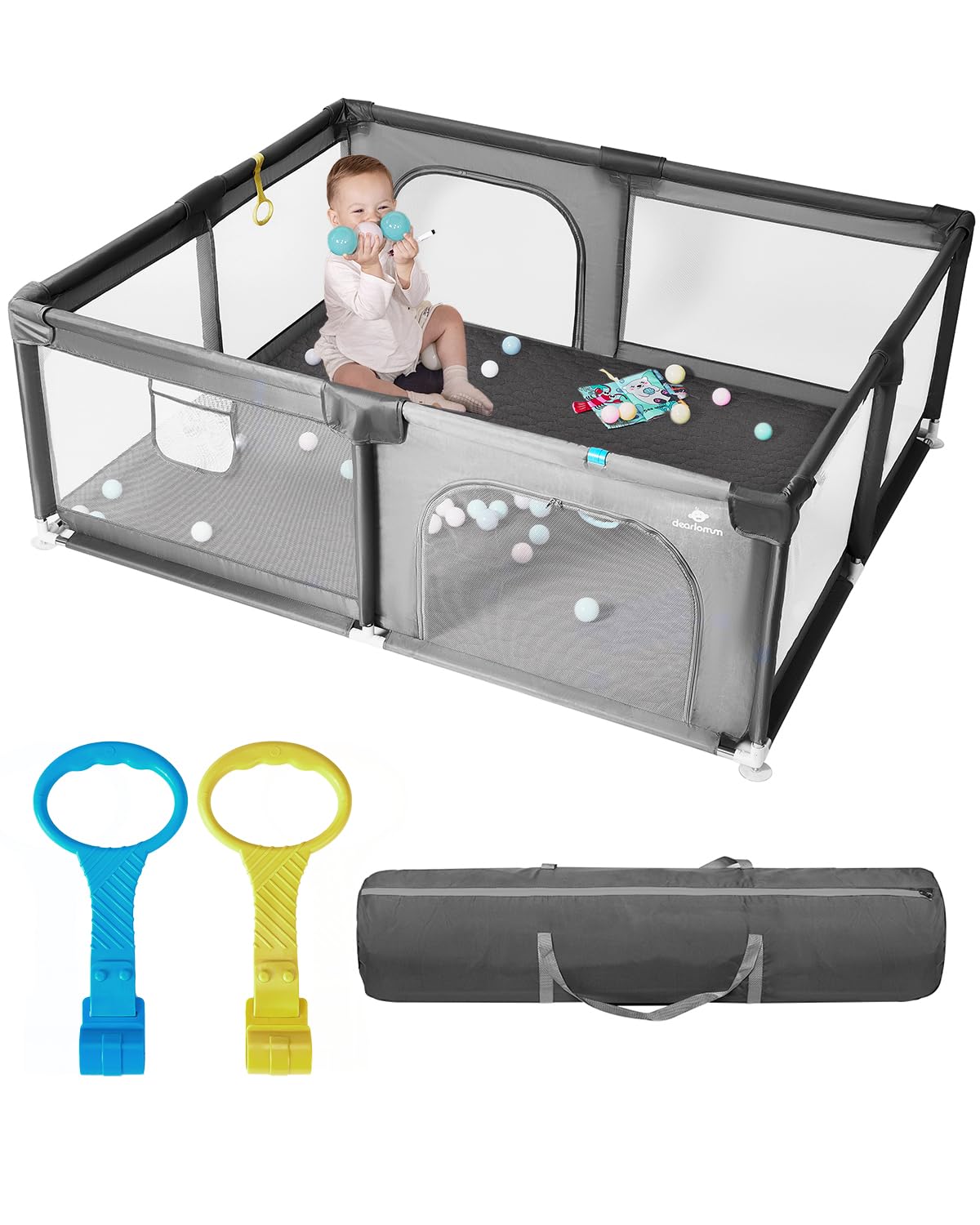 Dearlomum Extra-Large Baby Playpen with Soft Mesh Fence