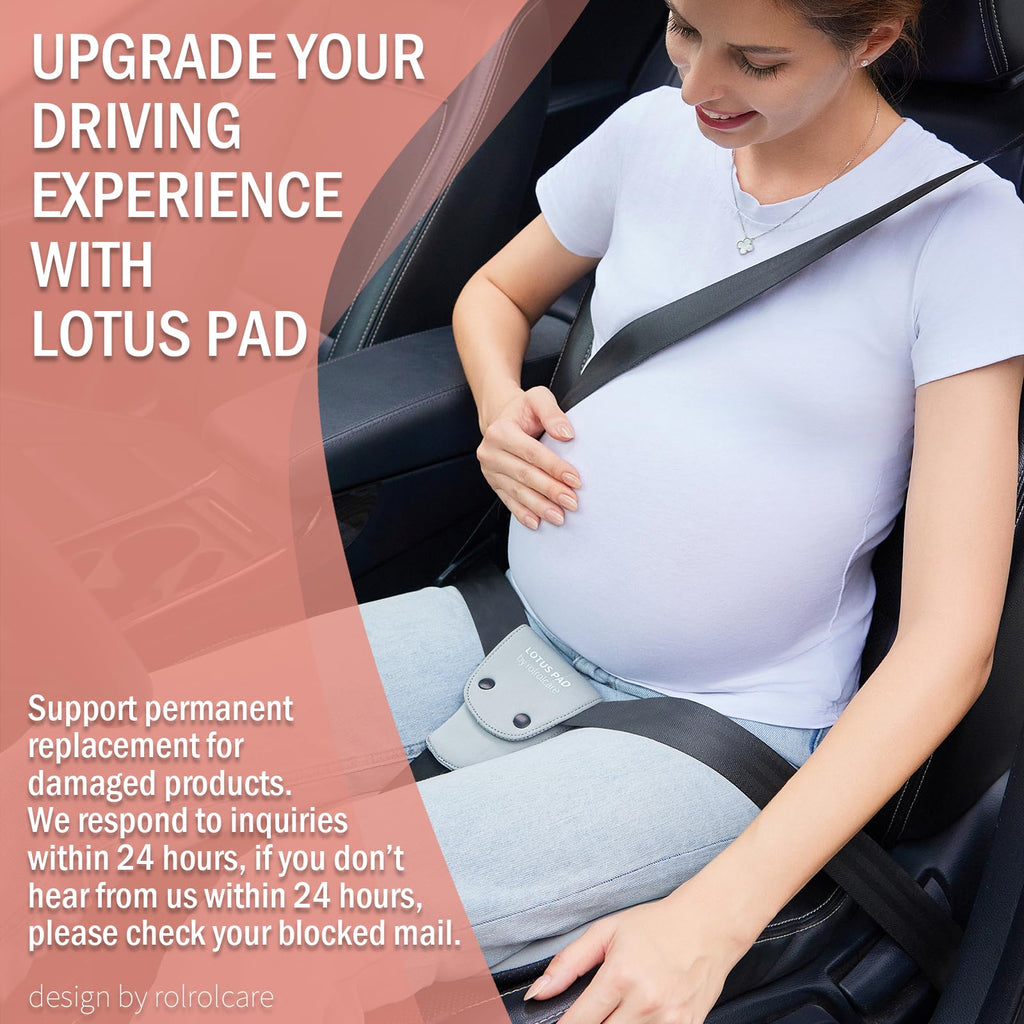 ROLROLCARE Car Seat Cushion for Pregnancy, Integrated Abdominal Pad, Elastic Breathable Fabric Reduce Belly Compression, Enhance Driving and Traveling Comfort