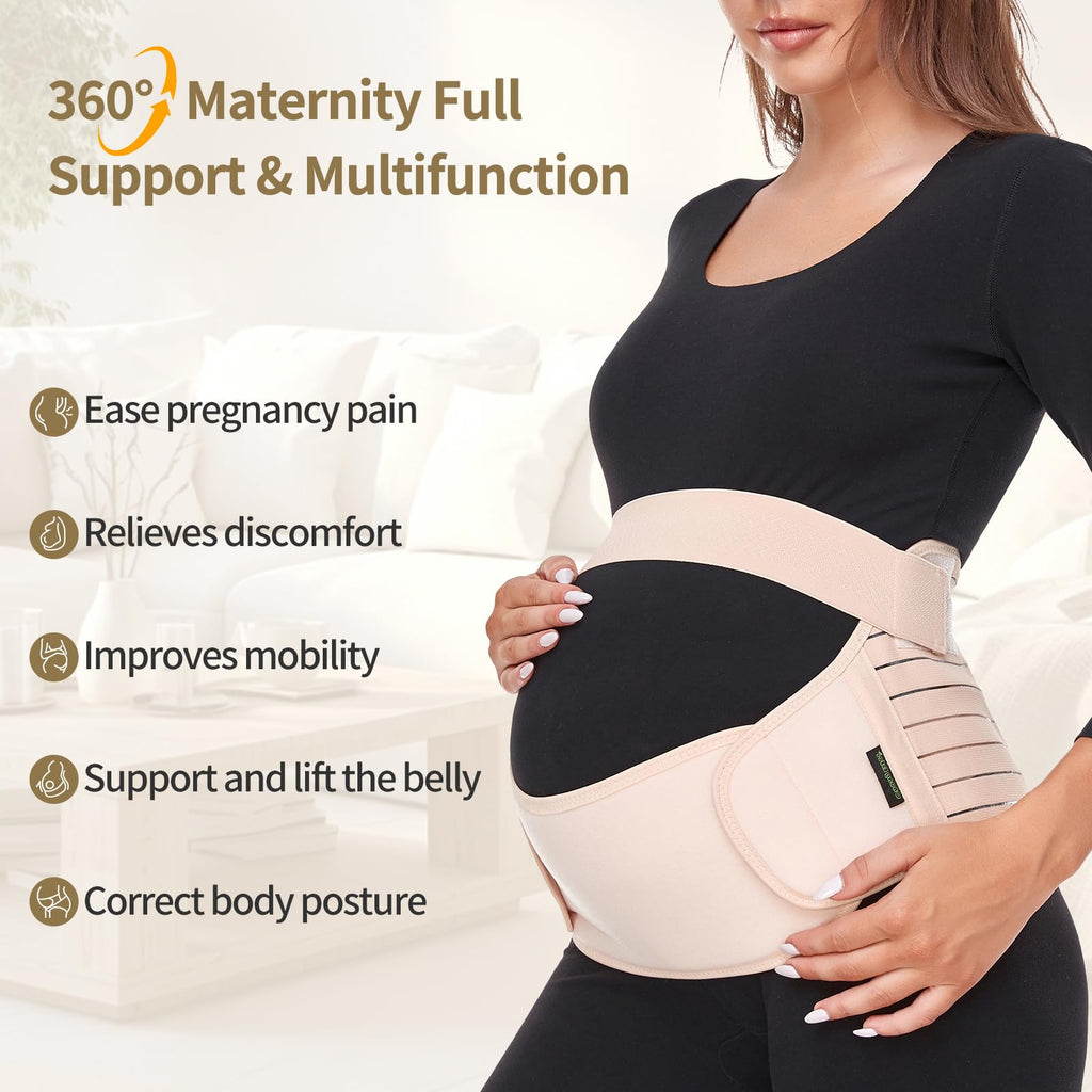 ChongErfei Maternity Belt Pregnancy Belly Band 3 in 1 Maternity Support Belt for Pregnant Back/Pelvic/Hip Pain, Maternity Band Belly Support for Pregnancy