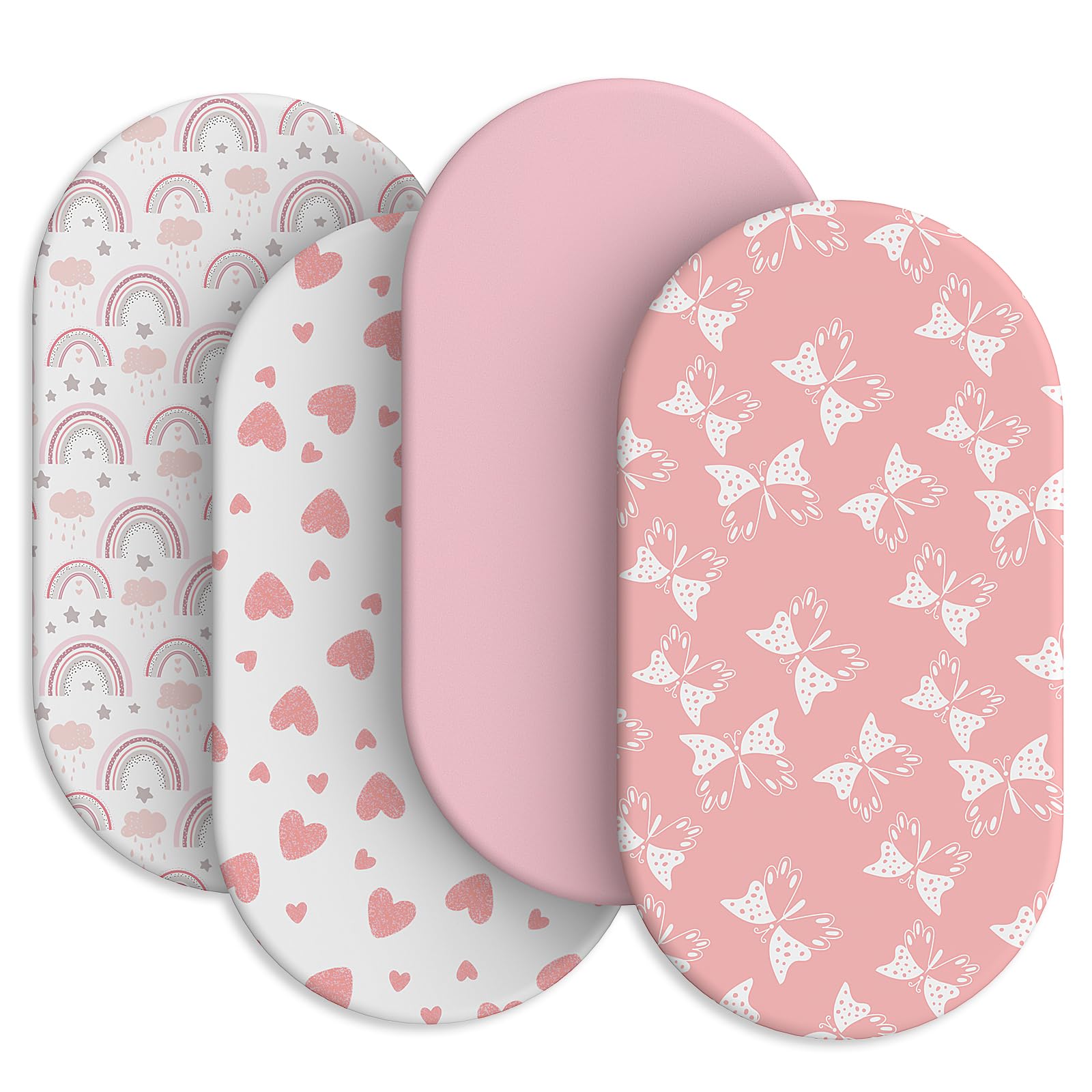 Soft Fitted Baby Bassinet Sheets with Snug Elastic Fit