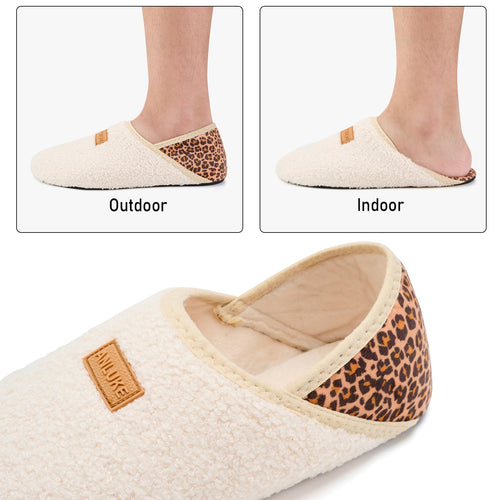 ANLUKE Fuzzy Non-Slip House Slippers for Women
