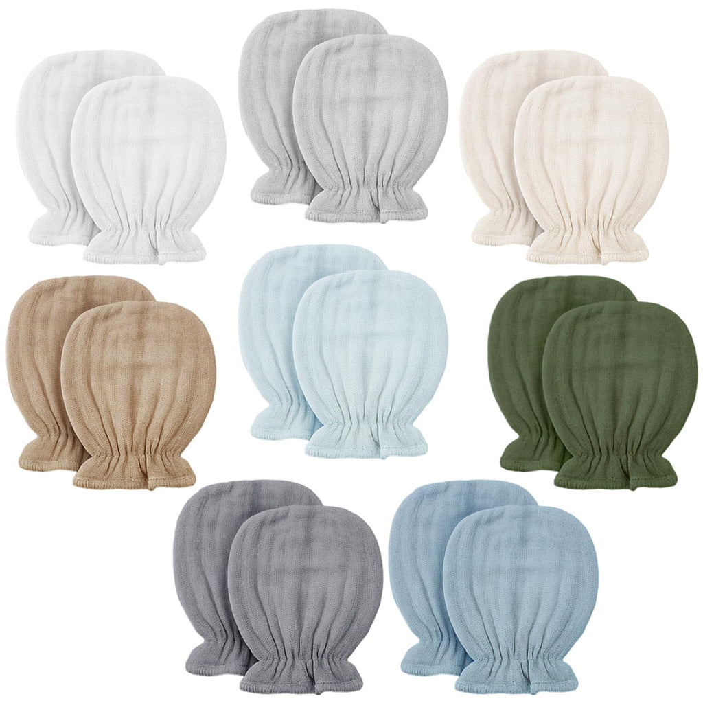 Jeere Newborn Muslin No-Scratch Mittens for 0–6 Months