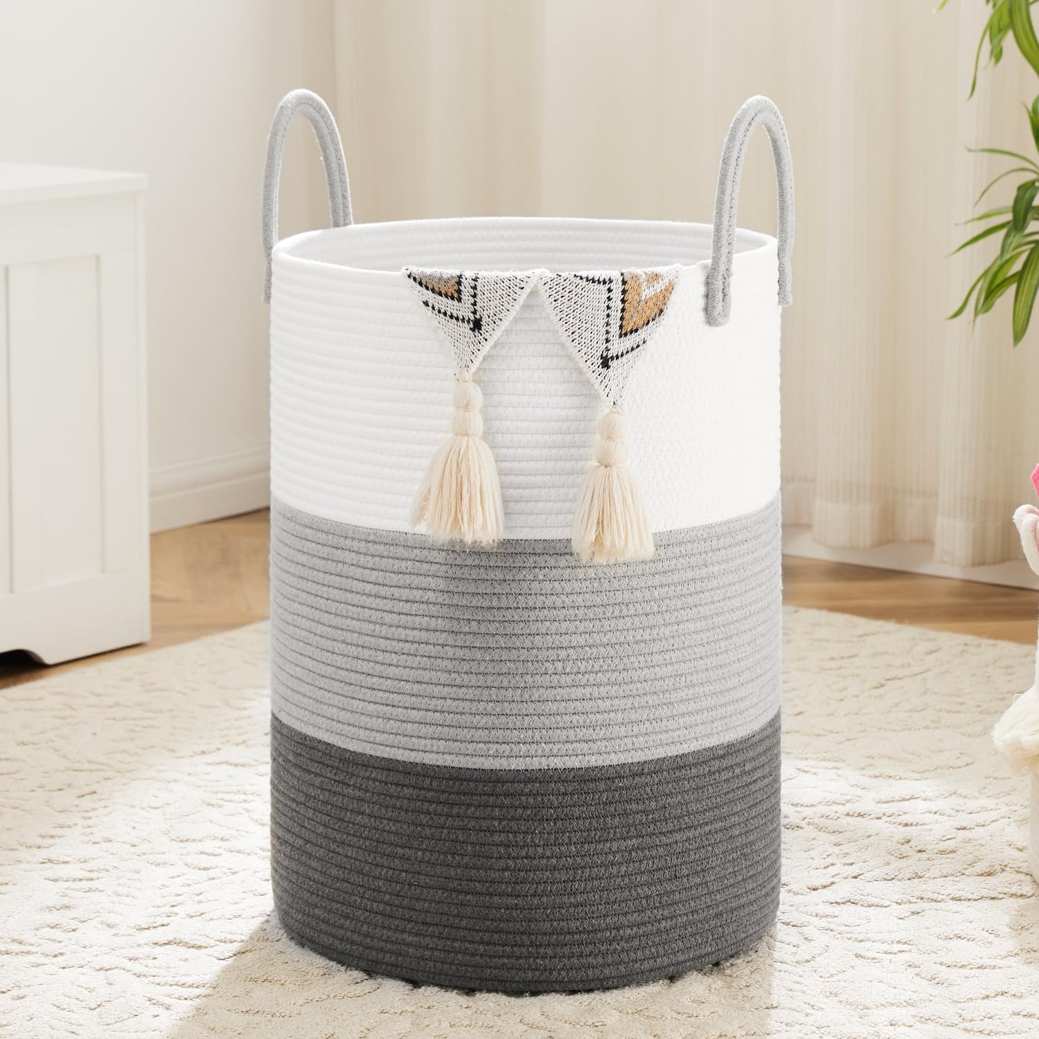 Artfeel 60L Woven Cotton Rope Laundry Hamper