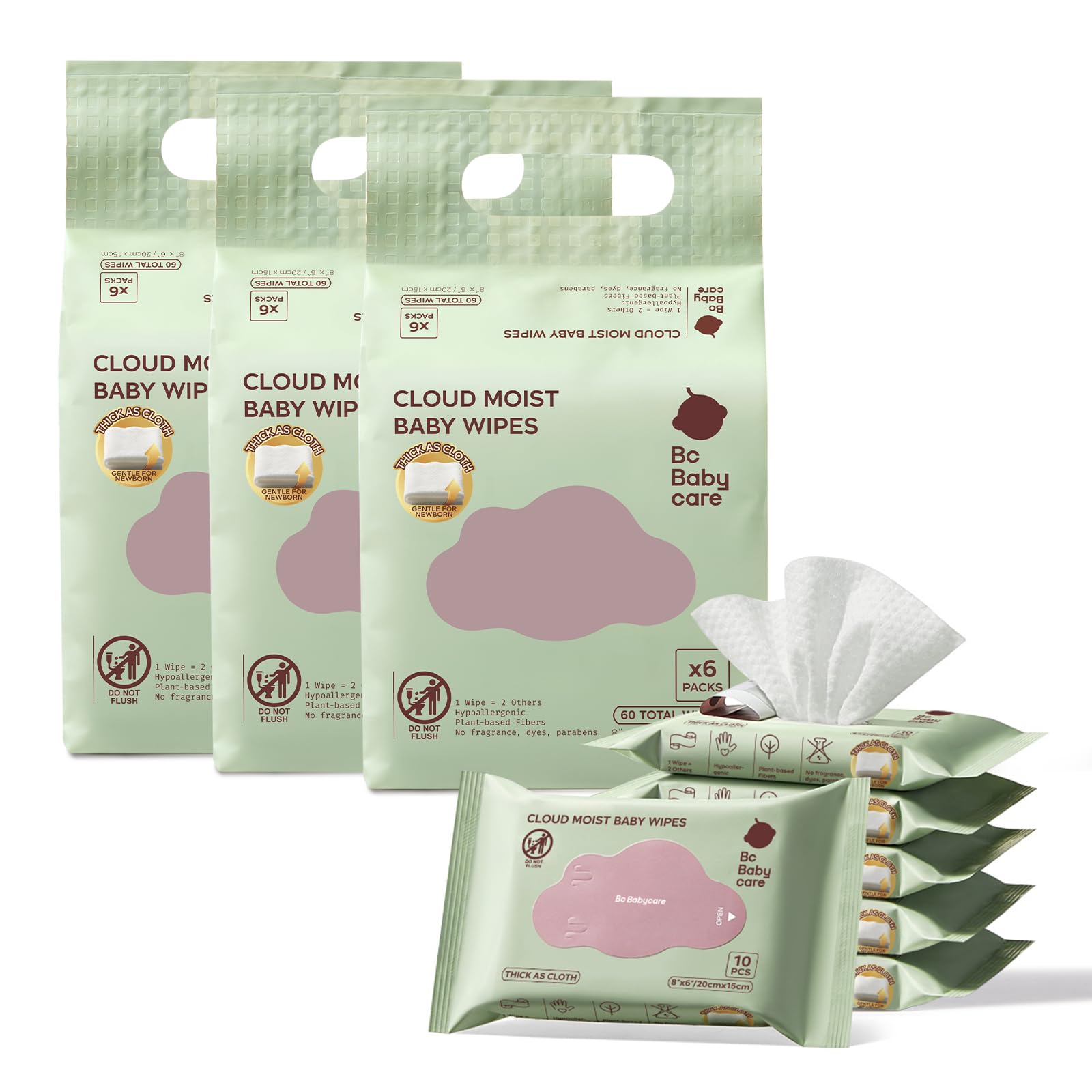 BC Babycare Cloud Moist XL Sensitive Skin Baby Wipes