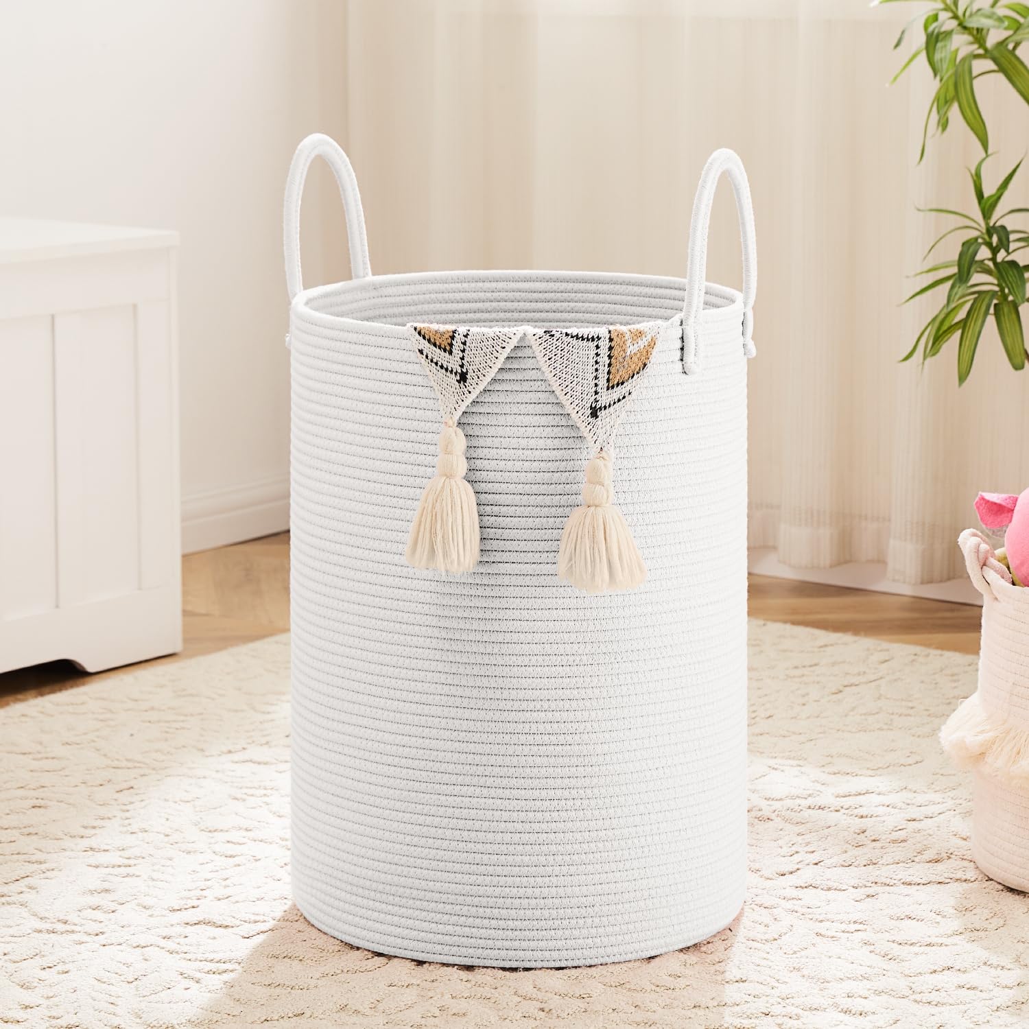 Artfeel 60L Woven Cotton Rope Laundry Hamper