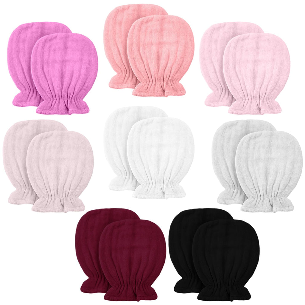 Jeere Newborn Muslin No-Scratch Mittens for 0–6 Months