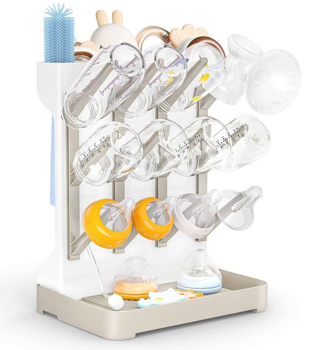 GoMaihe Space-Saving Vertical Baby Bottle Drying Rack